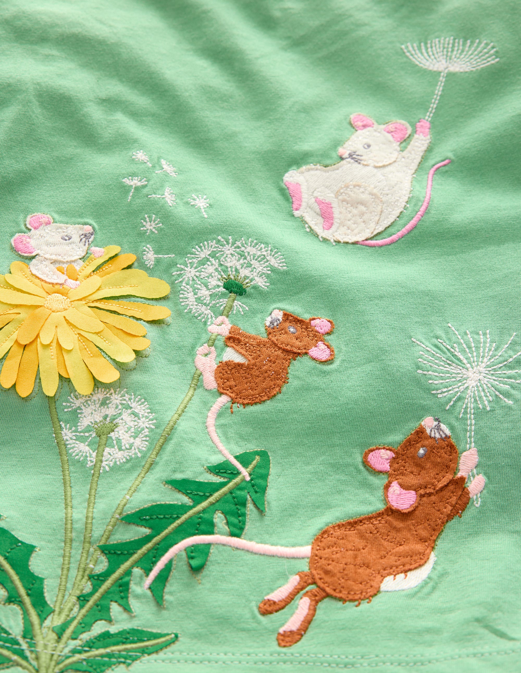 T-Shirt mit Puffärmeln und Applikation-Aloe-Grün Mäuse - Image 3