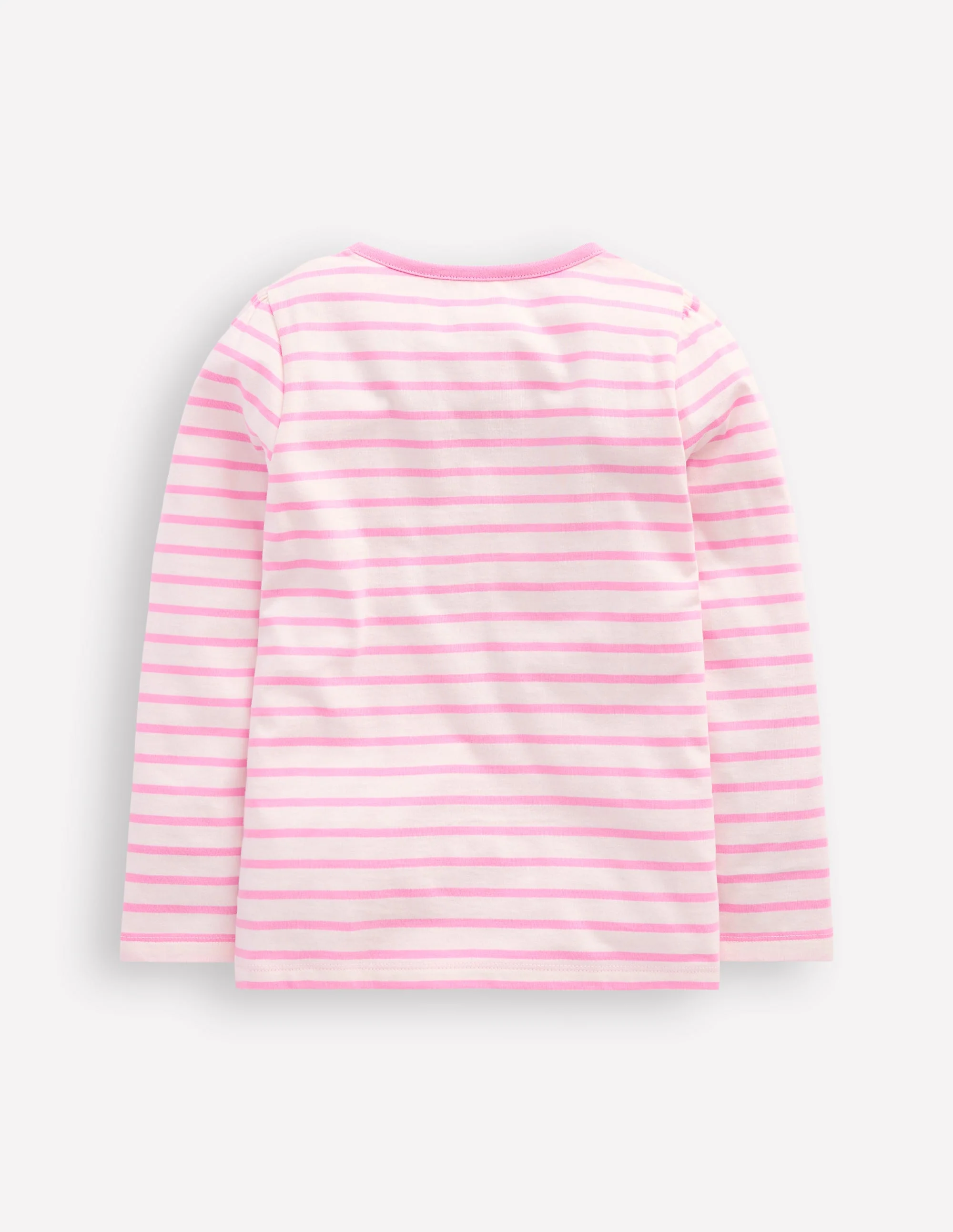 T-Shirt mit Puffärmeln und Applikation-Kaugummirosa/Naturweiß Haustiere - Image 2
