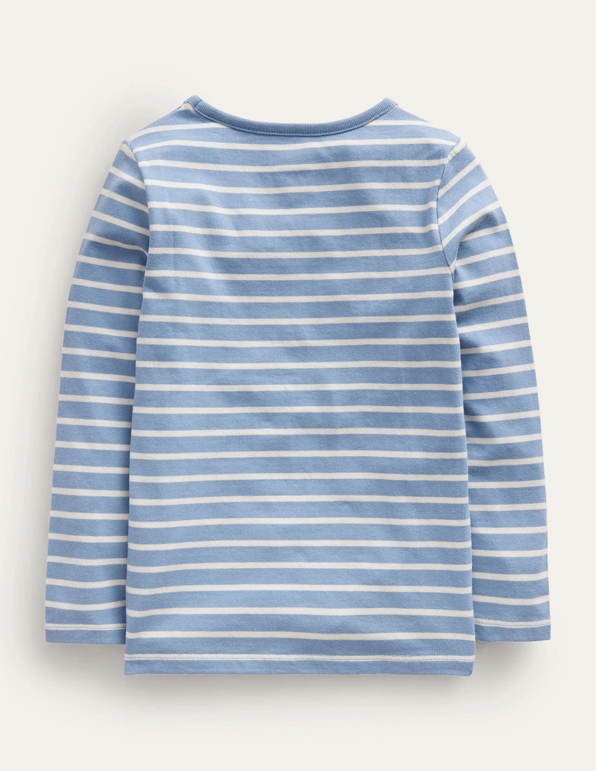 T-Shirt mit Puffärmeln und Applikation-Kieselblau/Naturweiß Pinguin - Image 2