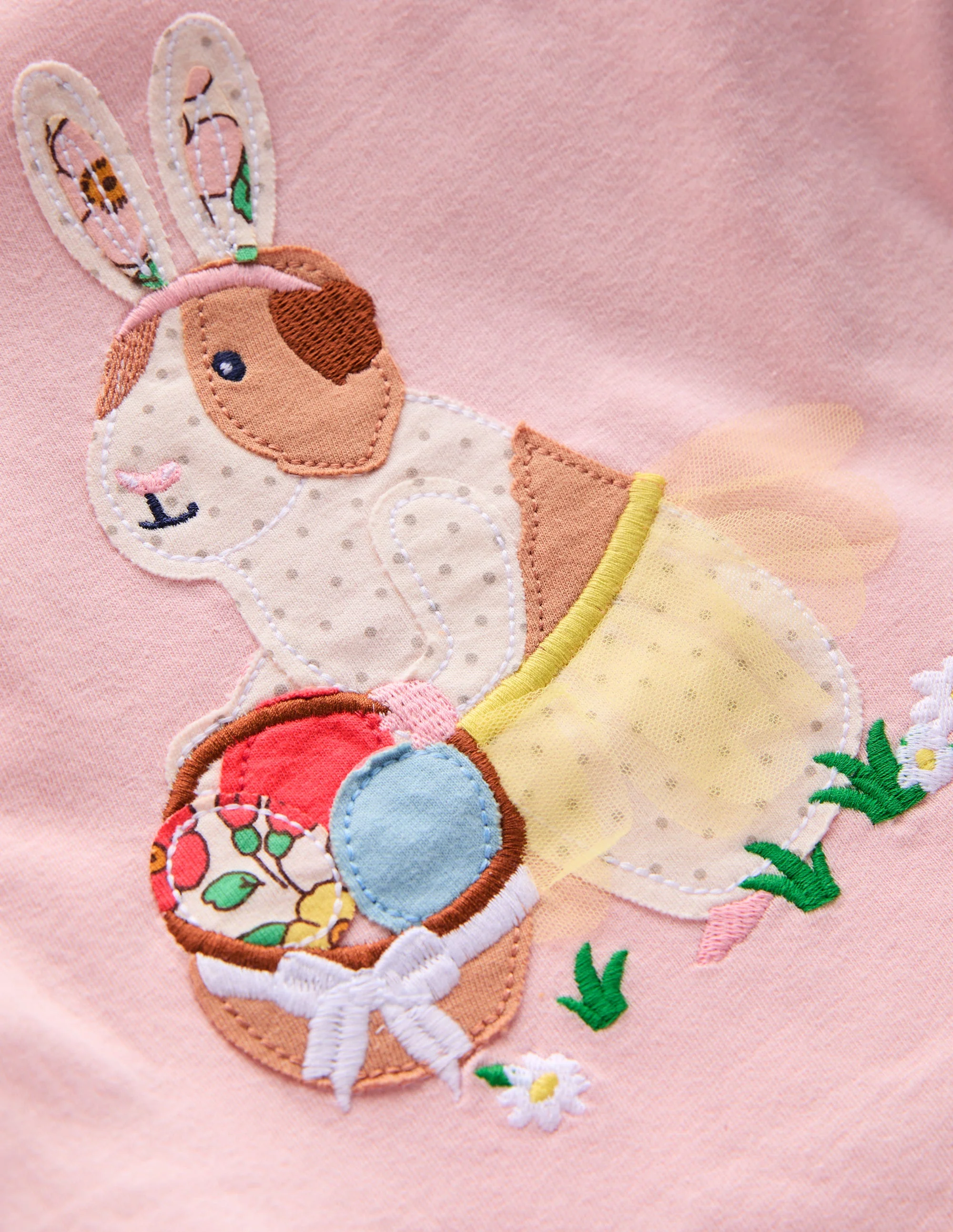 T-Shirt mit Puffärmeln und Applikation-Kreiderosa Meerschweinchen - Image 3