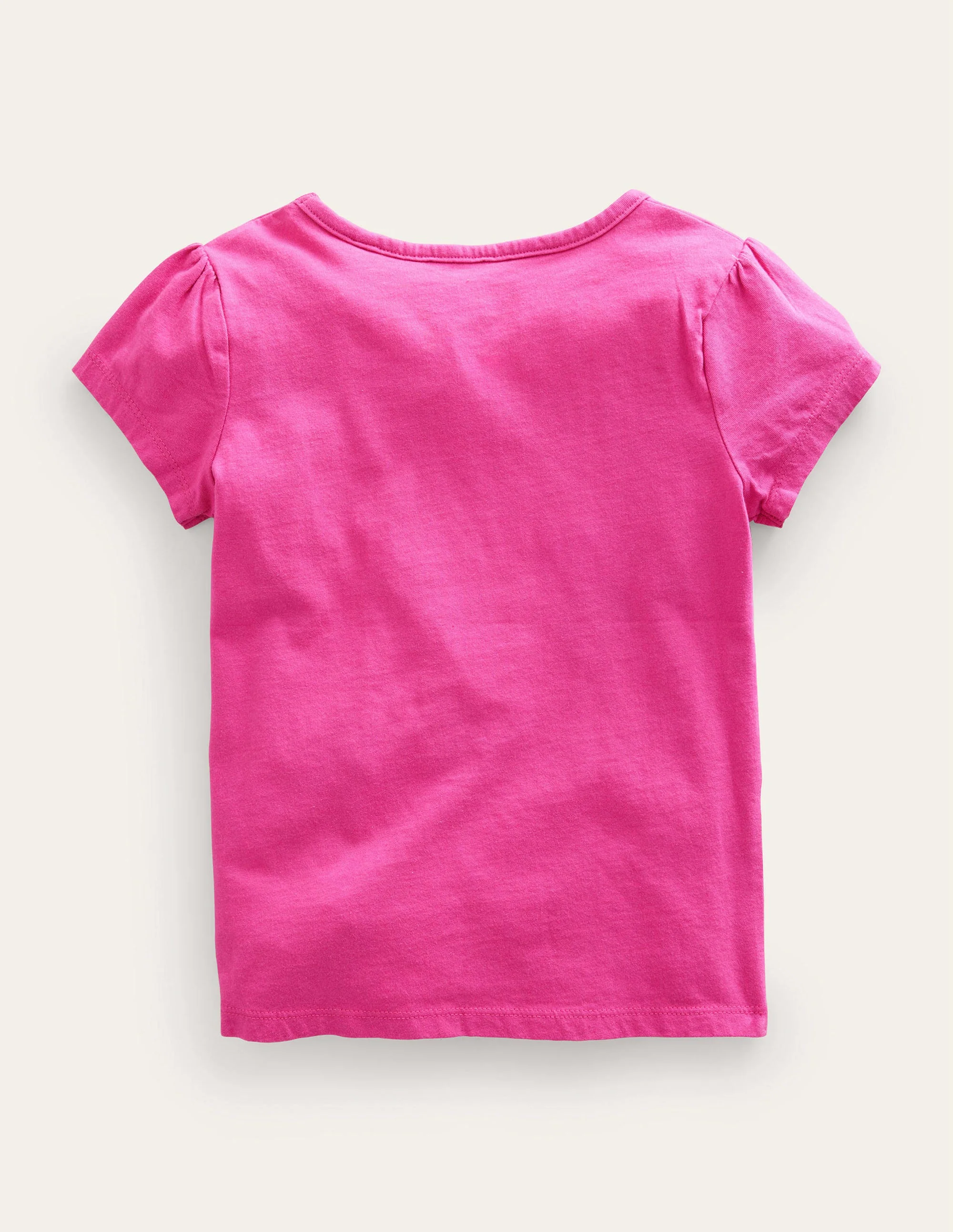 T-Shirt mit Puffärmeln und Applikation-Rosarot, Faultiere - Image 2