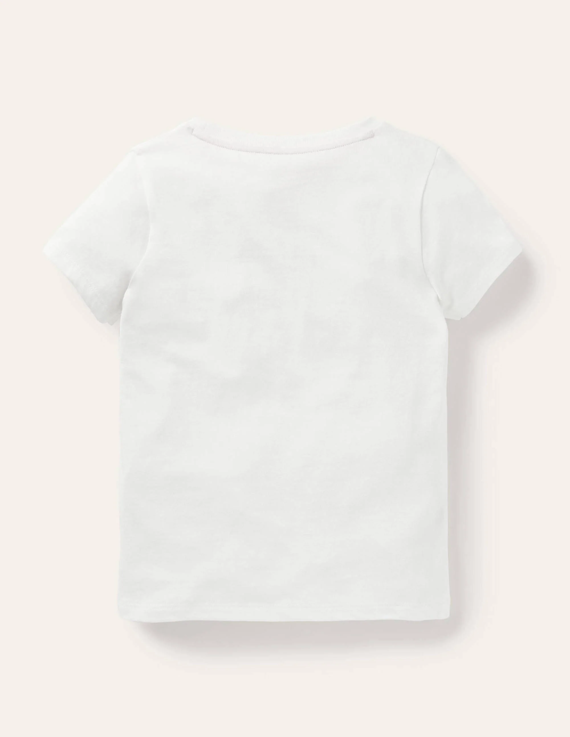 T-Shirt mit Regenbogenstickerei-Naturweiß, Gemüse-Regenbogen - Image 2