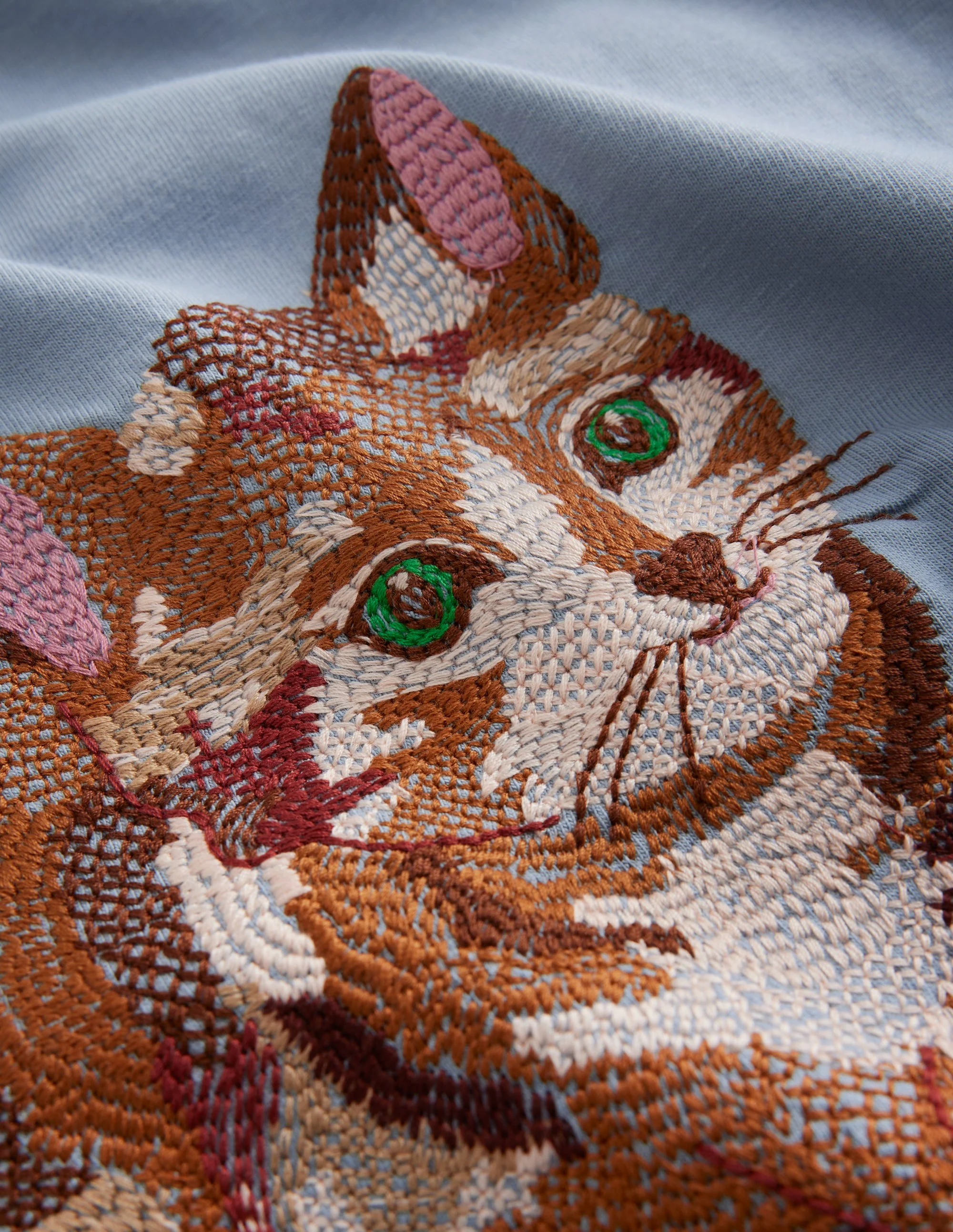 T-Shirt mit Superstitch-Design-Französischblau Katze - Image 3