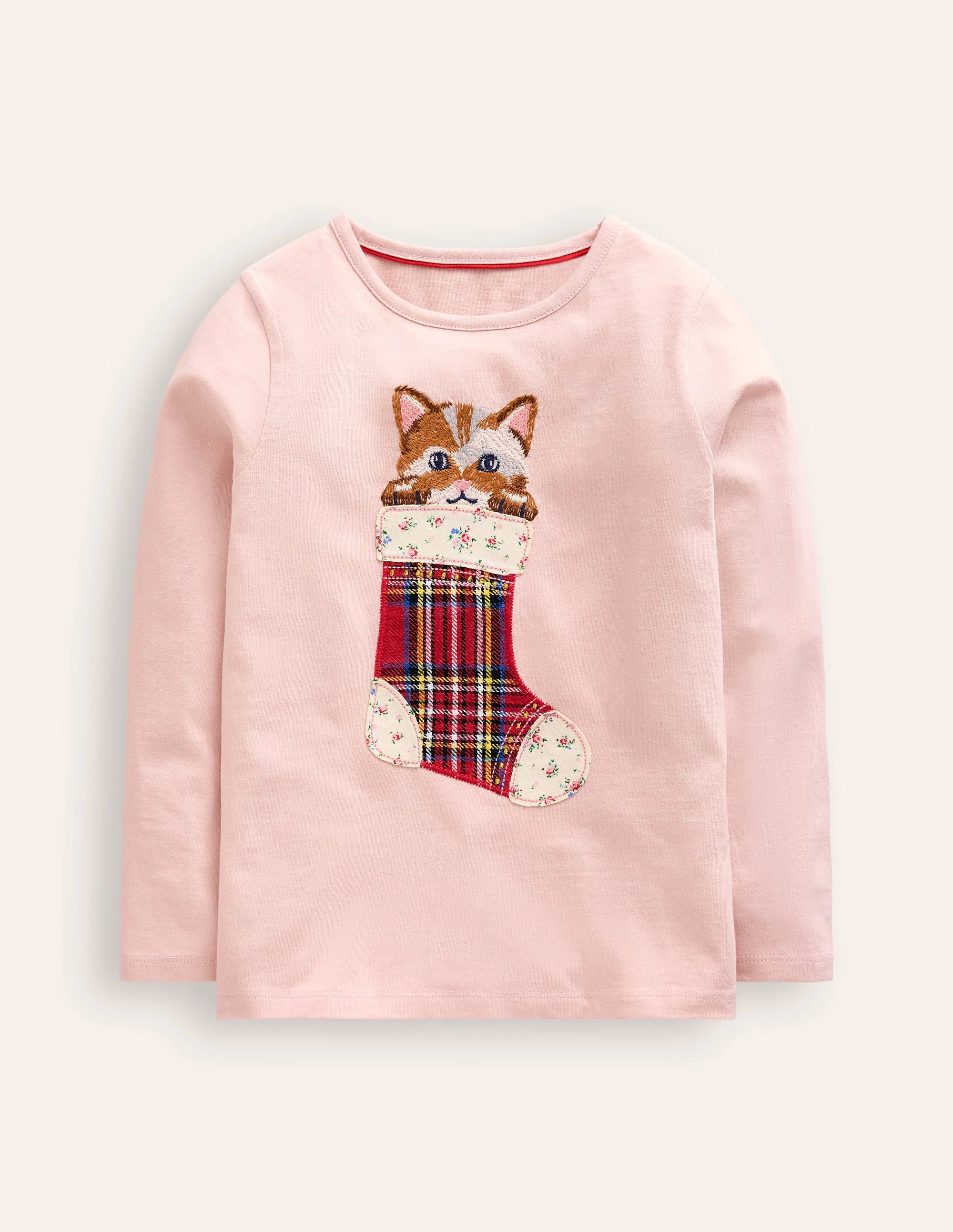 T-Shirt mit Superstitch-Design-Kreiderosa Katze - Image 5