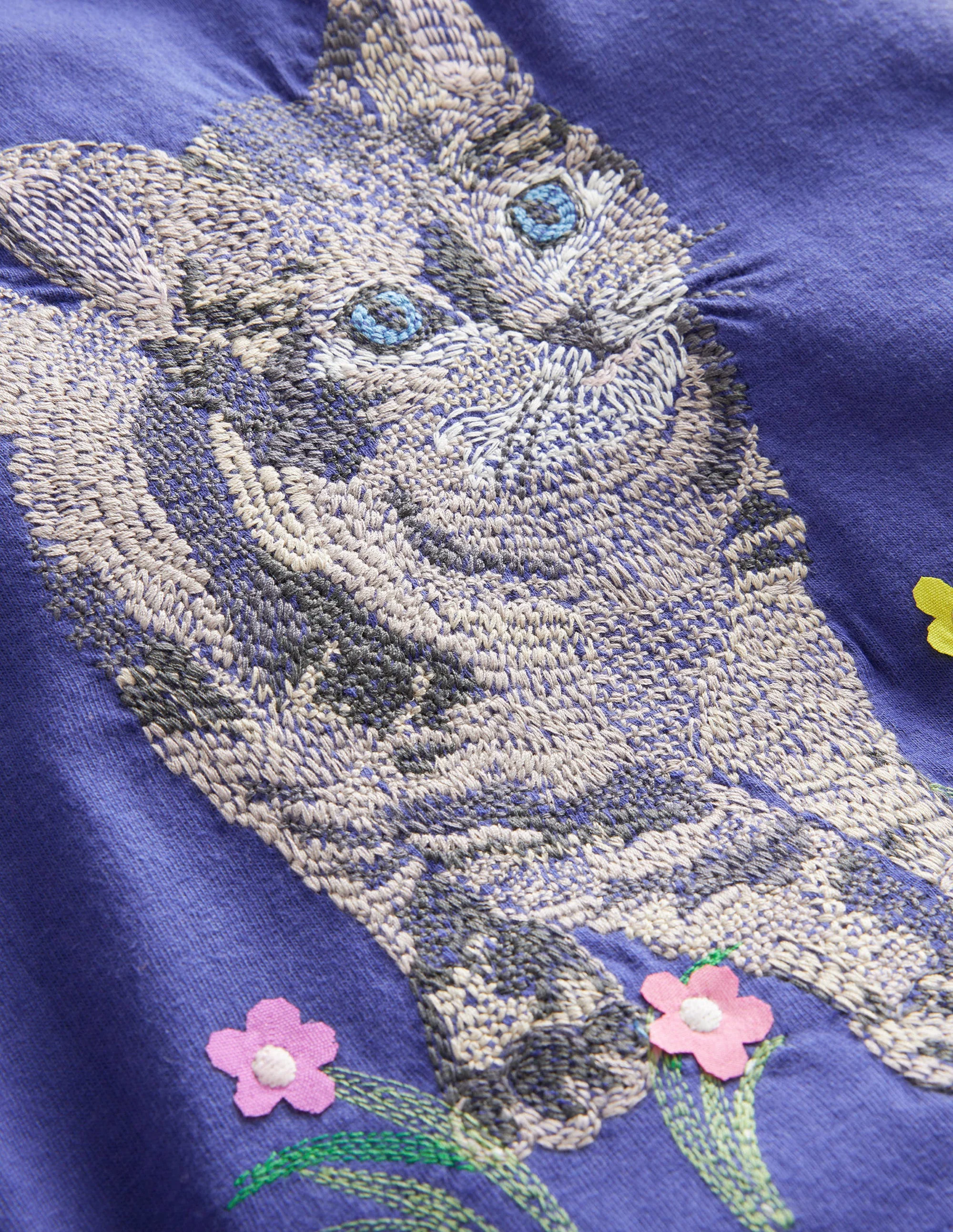 T-Shirt mit Superstitch-Logo-Segelblau, Katze - Image 3