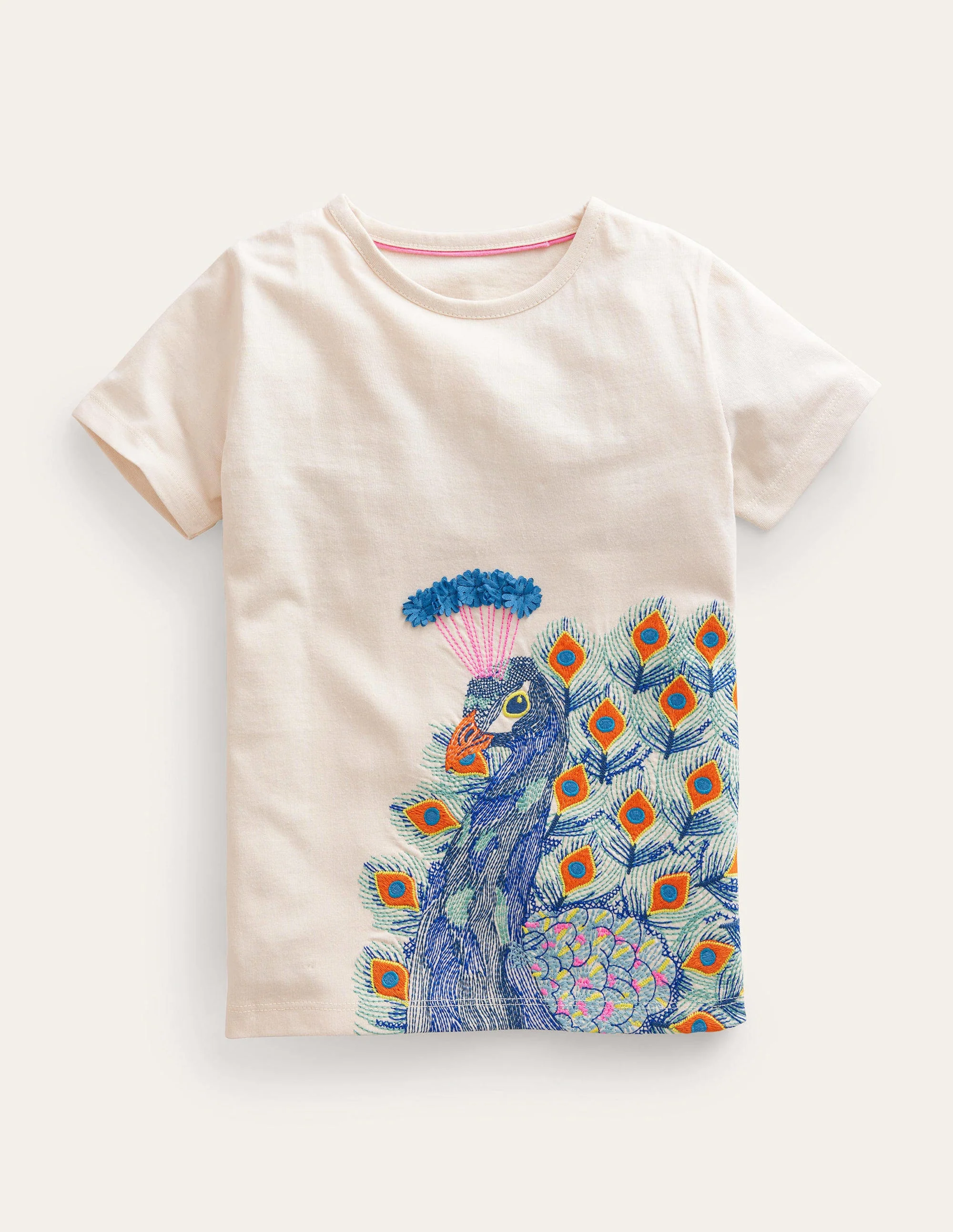 T-Shirt mit Superstitch-Logo-Vanilleschote Pfau