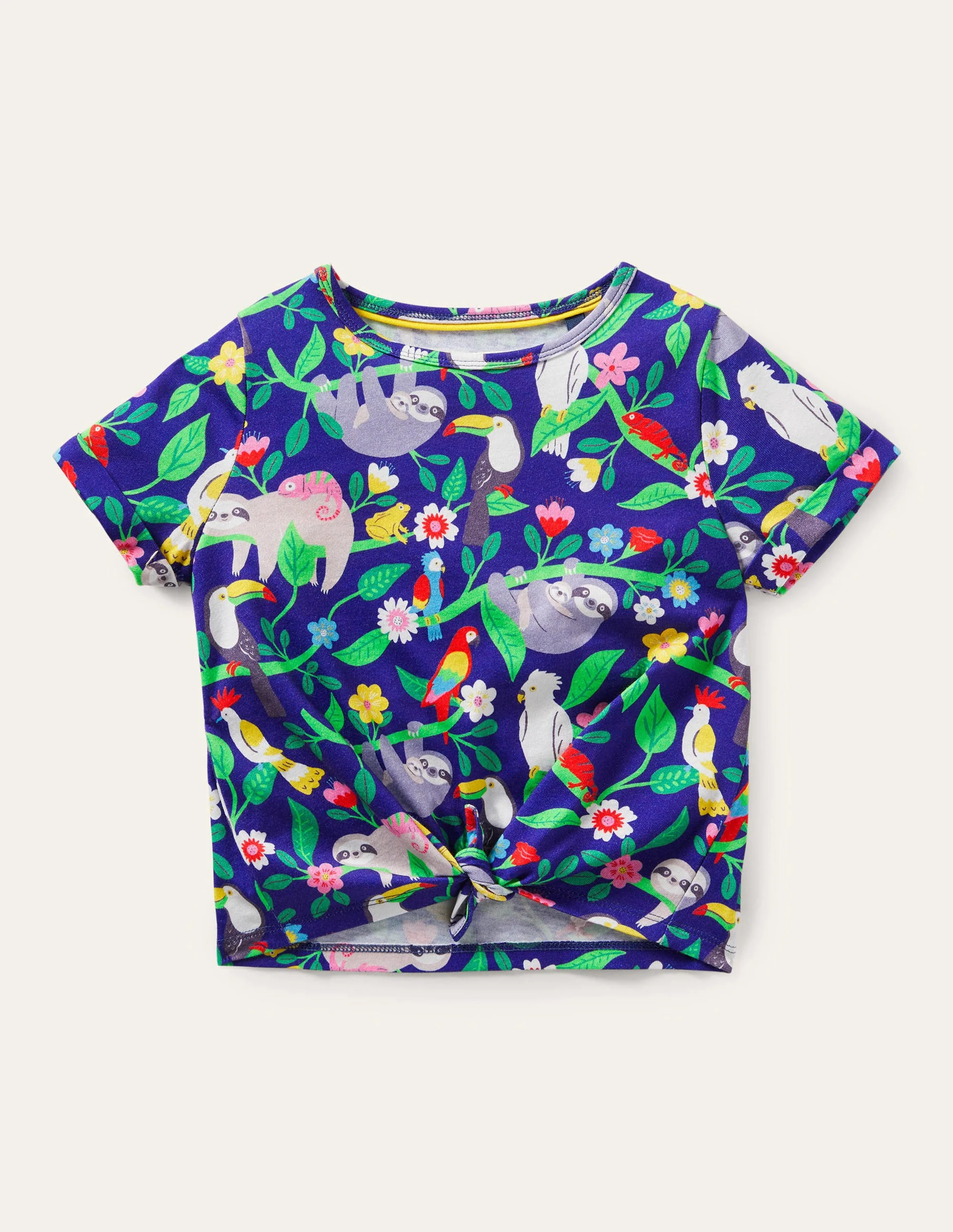 T-Shirt zum Binden-Wellenblau, Faultier