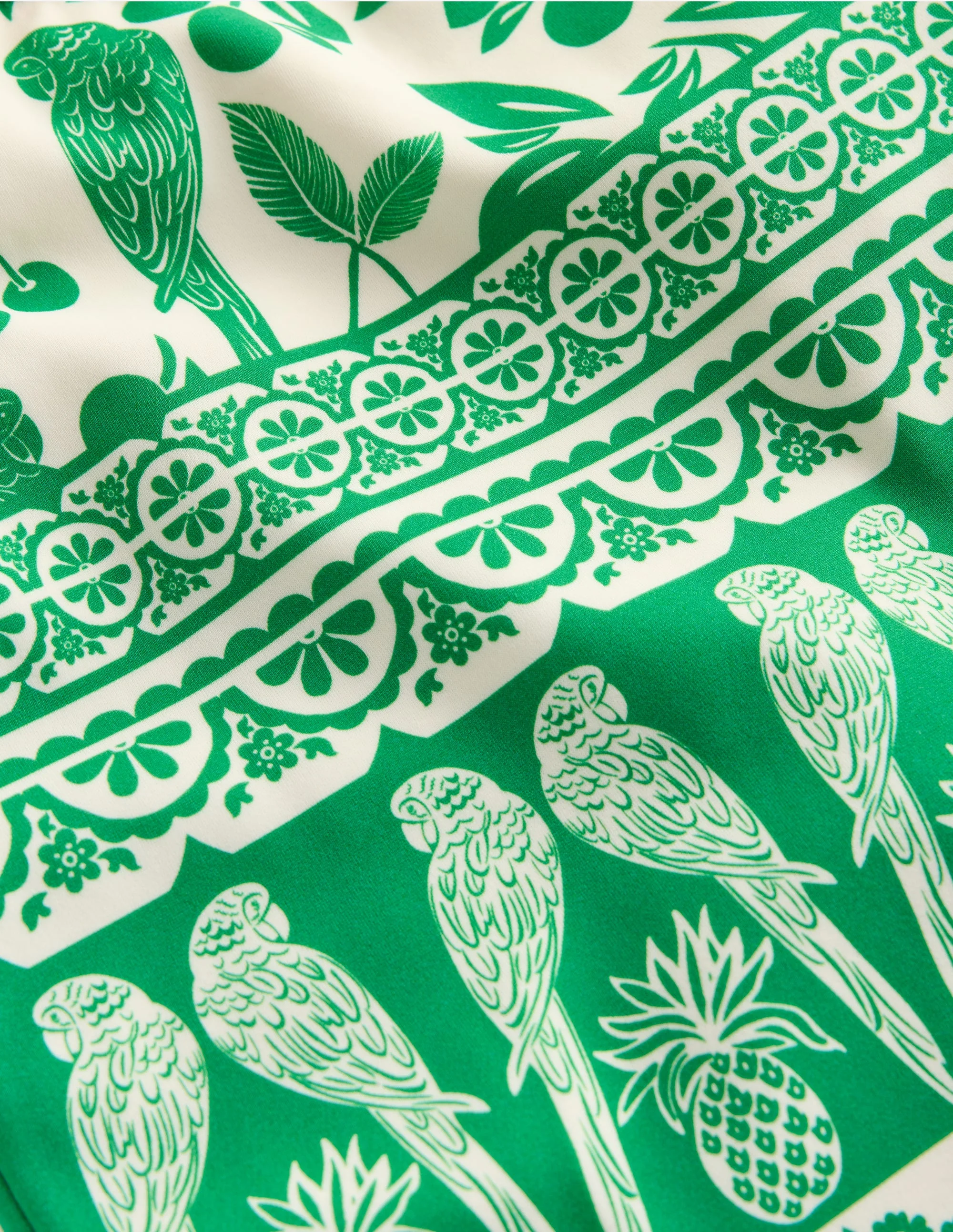 Tankini-Oberteil mit gekreuzten Rückenträgern-Smaragdgrün Papagei Palme - Image 3