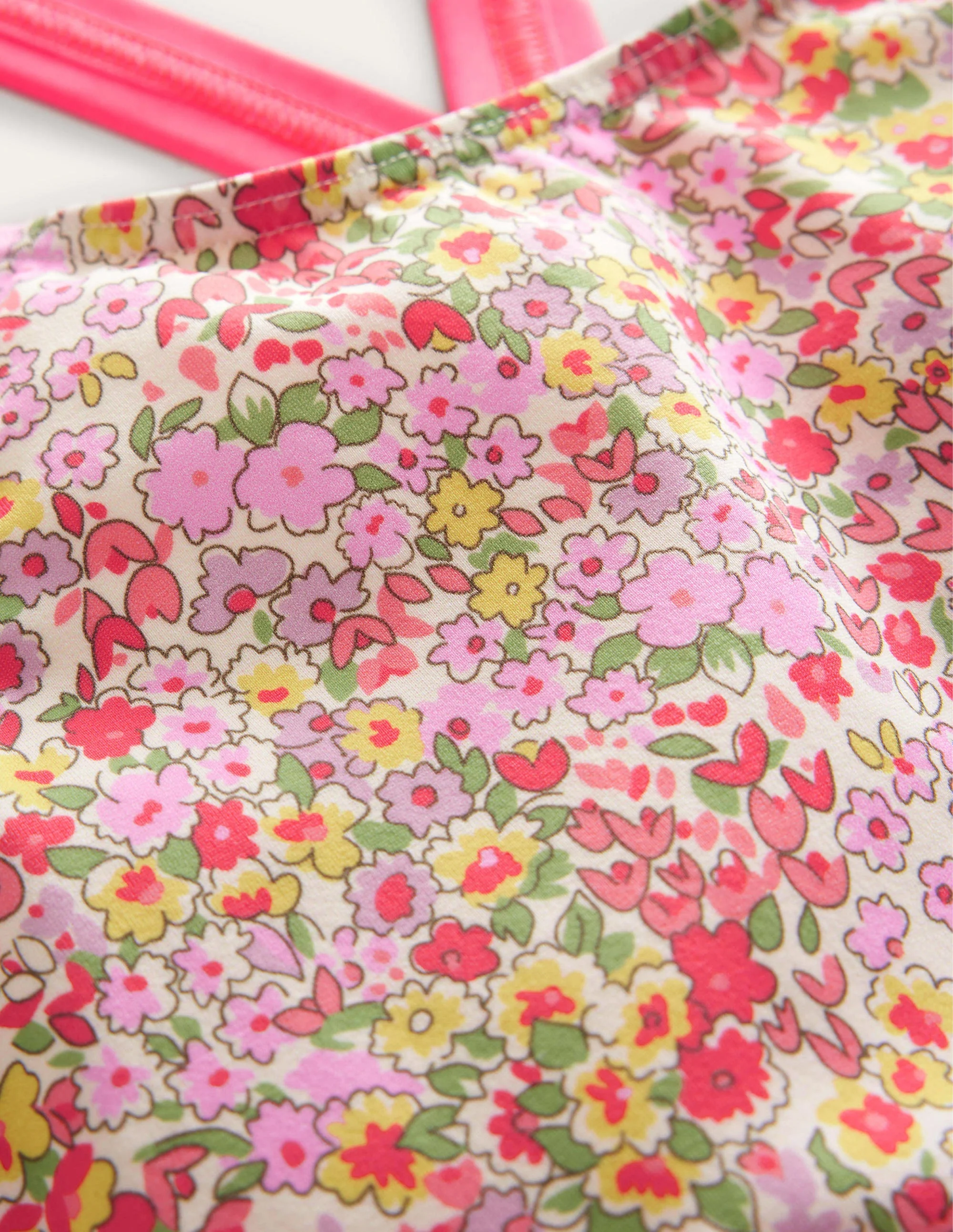 Tankini-Oberteil mit gekreuzten Rückenträgern-Vanille, Frühlingsblumen - Image 3