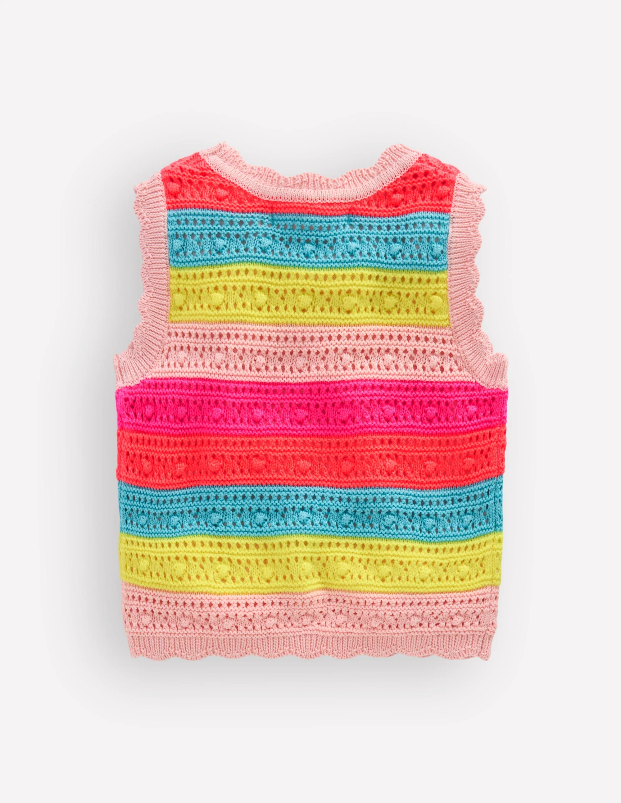 Top aus Pointelle-Strick-Neon mit Streifen - Image 3