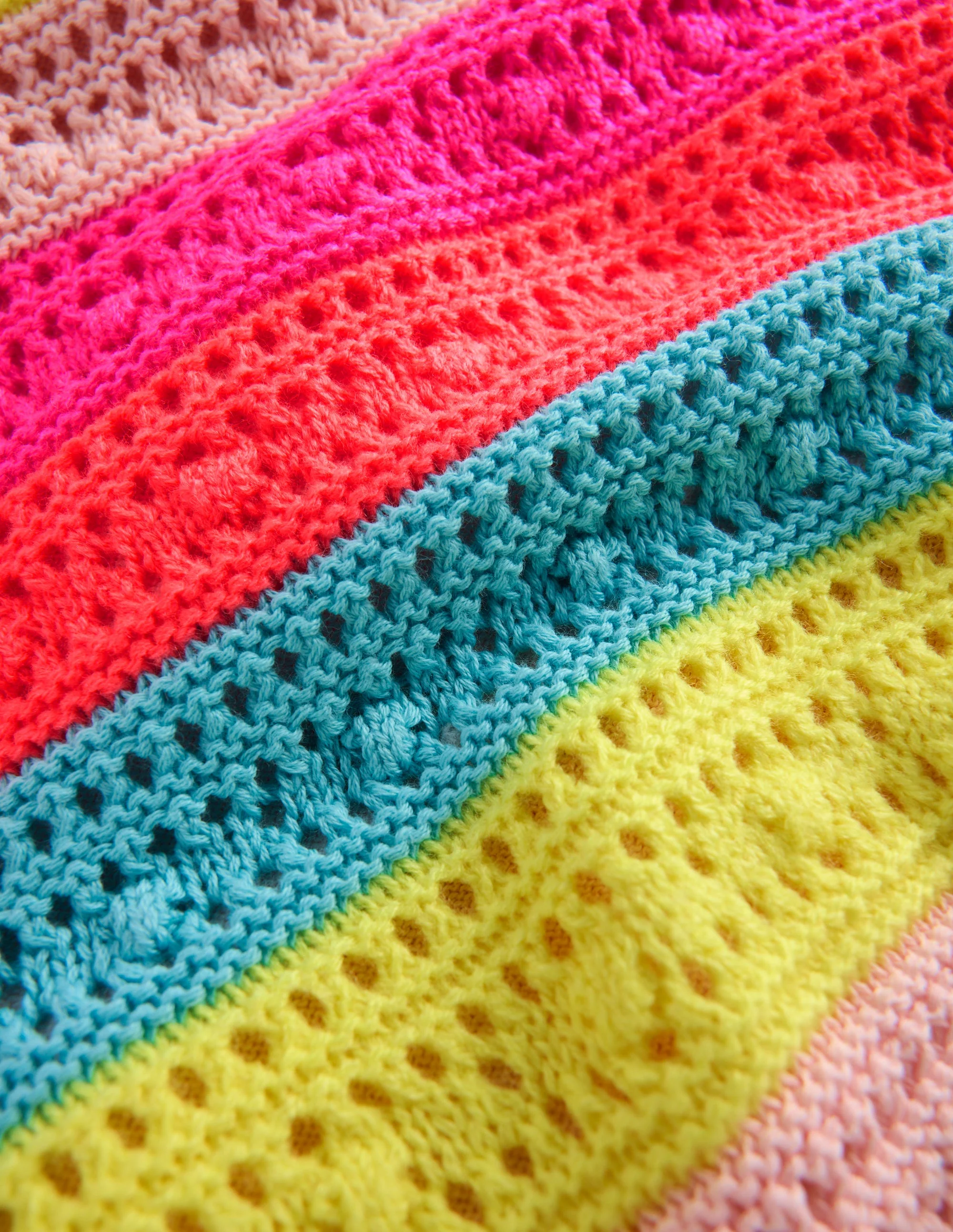 Top aus Pointelle-Strick-Neon mit Streifen - Image 4