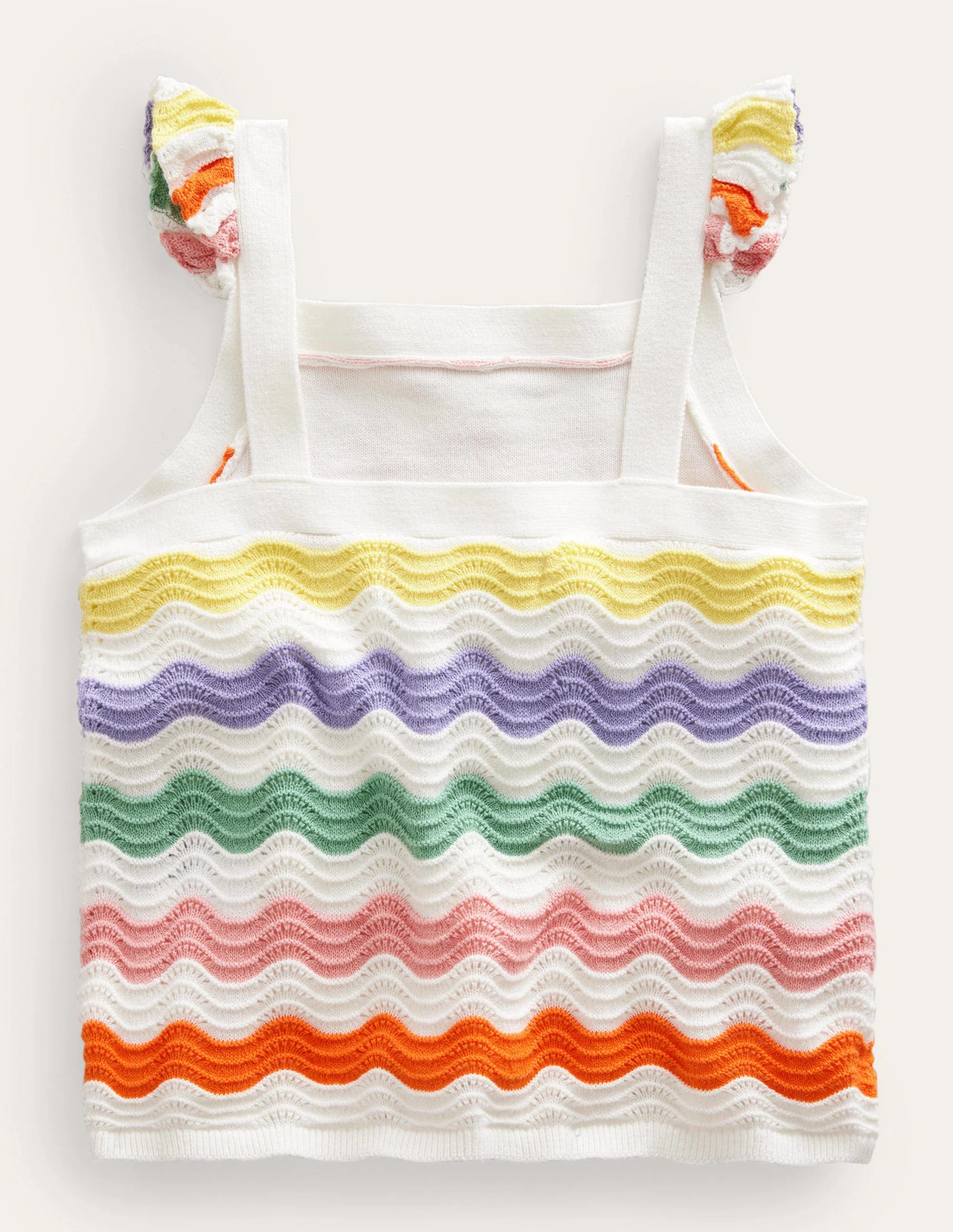 Träger-Strickshirt mit Rüschen-Bunt Gestreift - Image 2