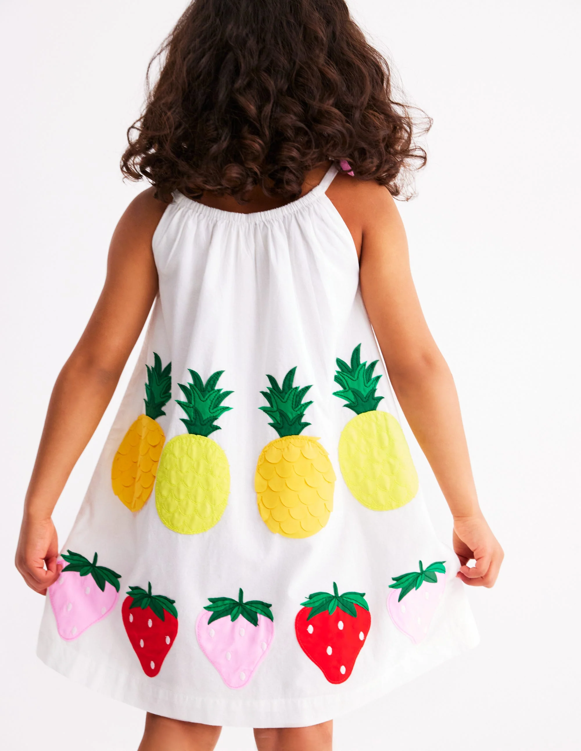 Trägerkleid mit Applikation-Sanftes Naturweiß Frucht