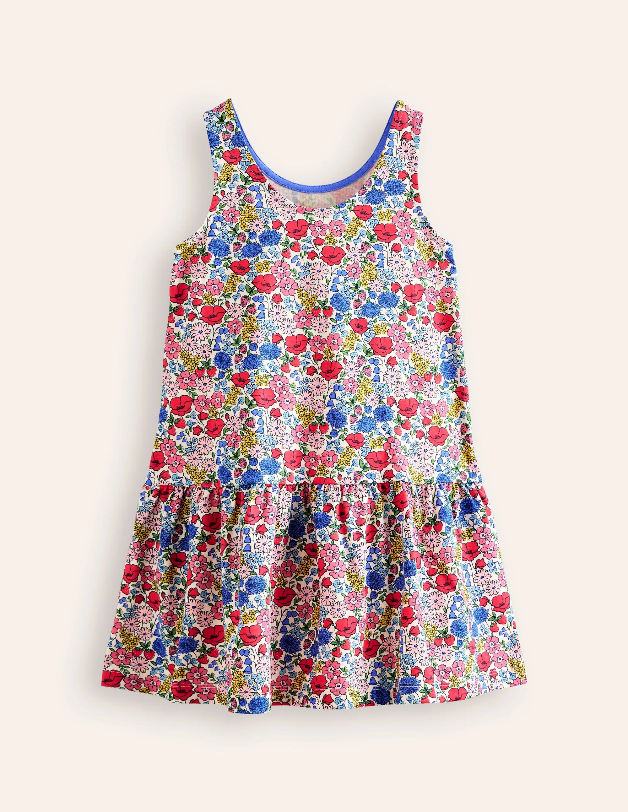 Trägerkleid mit tiefer Taille-Bunt Blumenbeet - Image 2