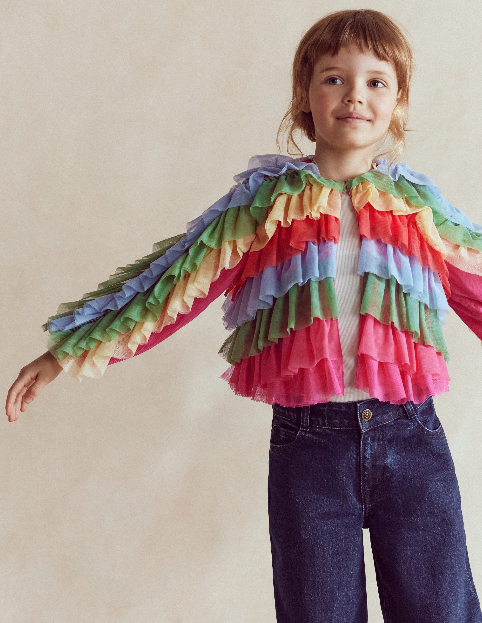 Tülljacke in Regenbogenfarben-Arc-en-ciel multi