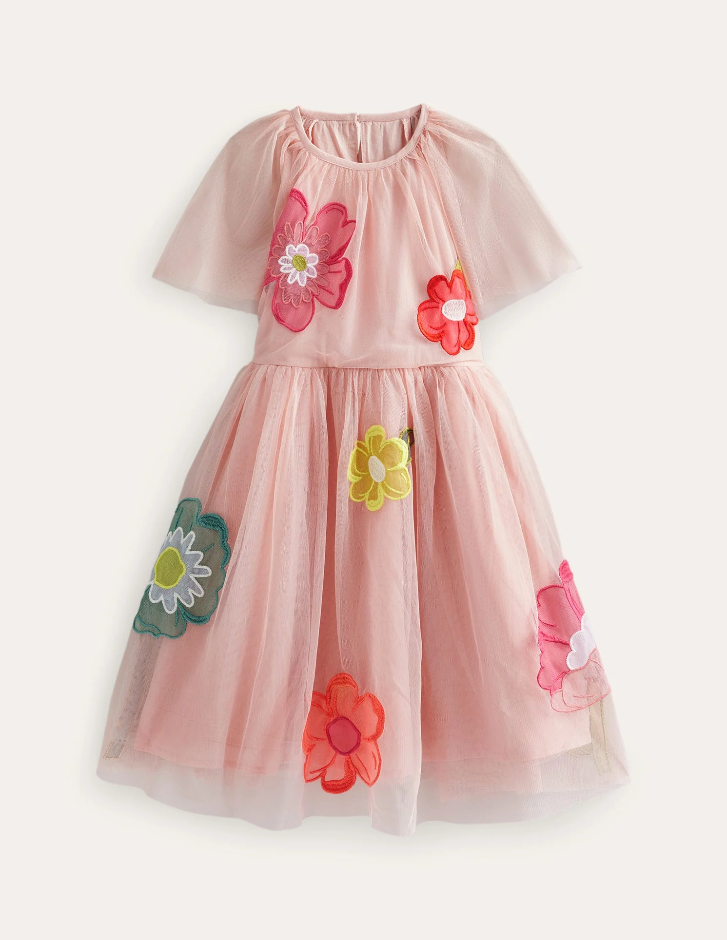 Tüllkleid mit Applikation-Provence Altrosa