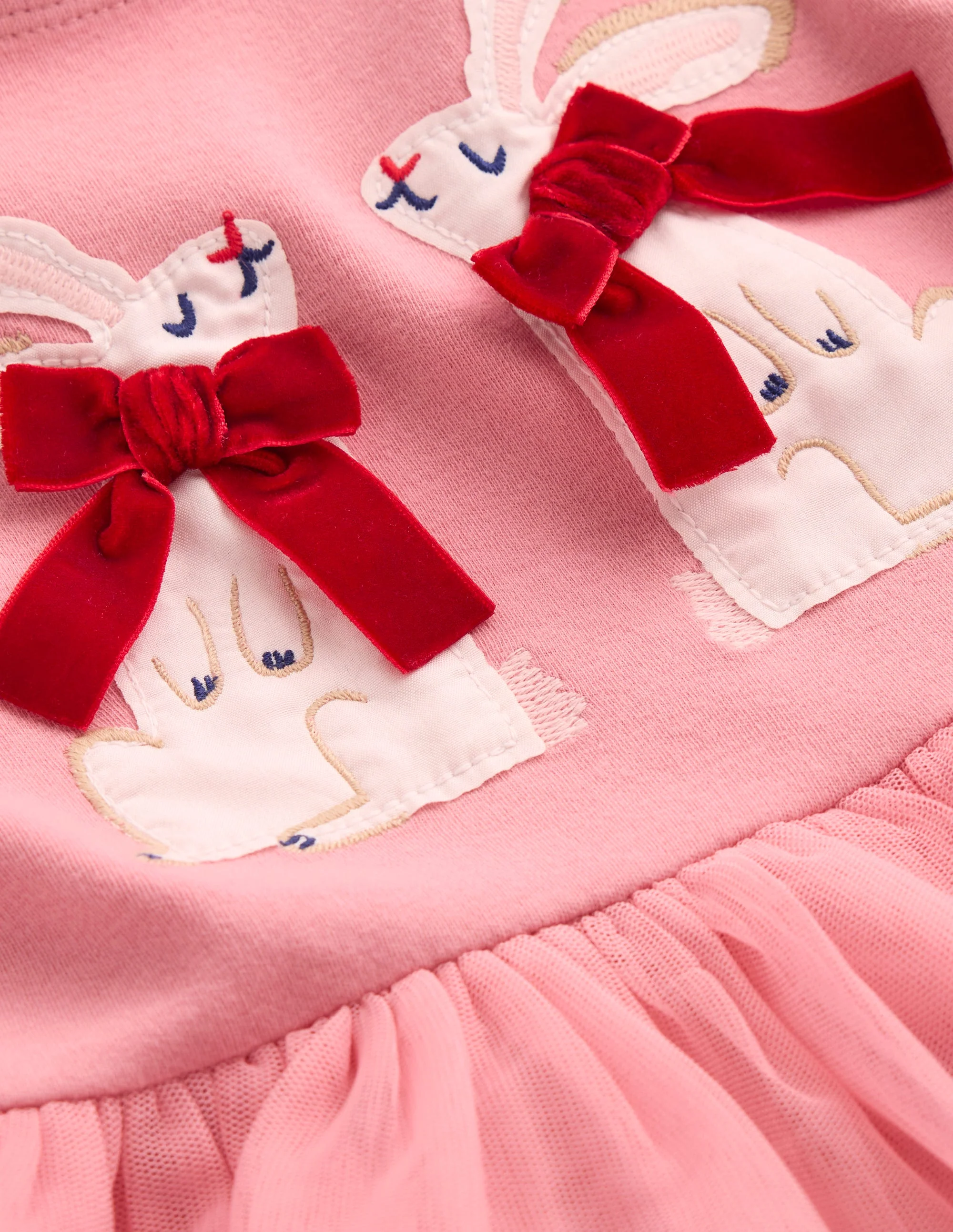Tüllkleid mit Applikationen-Kaugummirosa Hasen - Image 5
