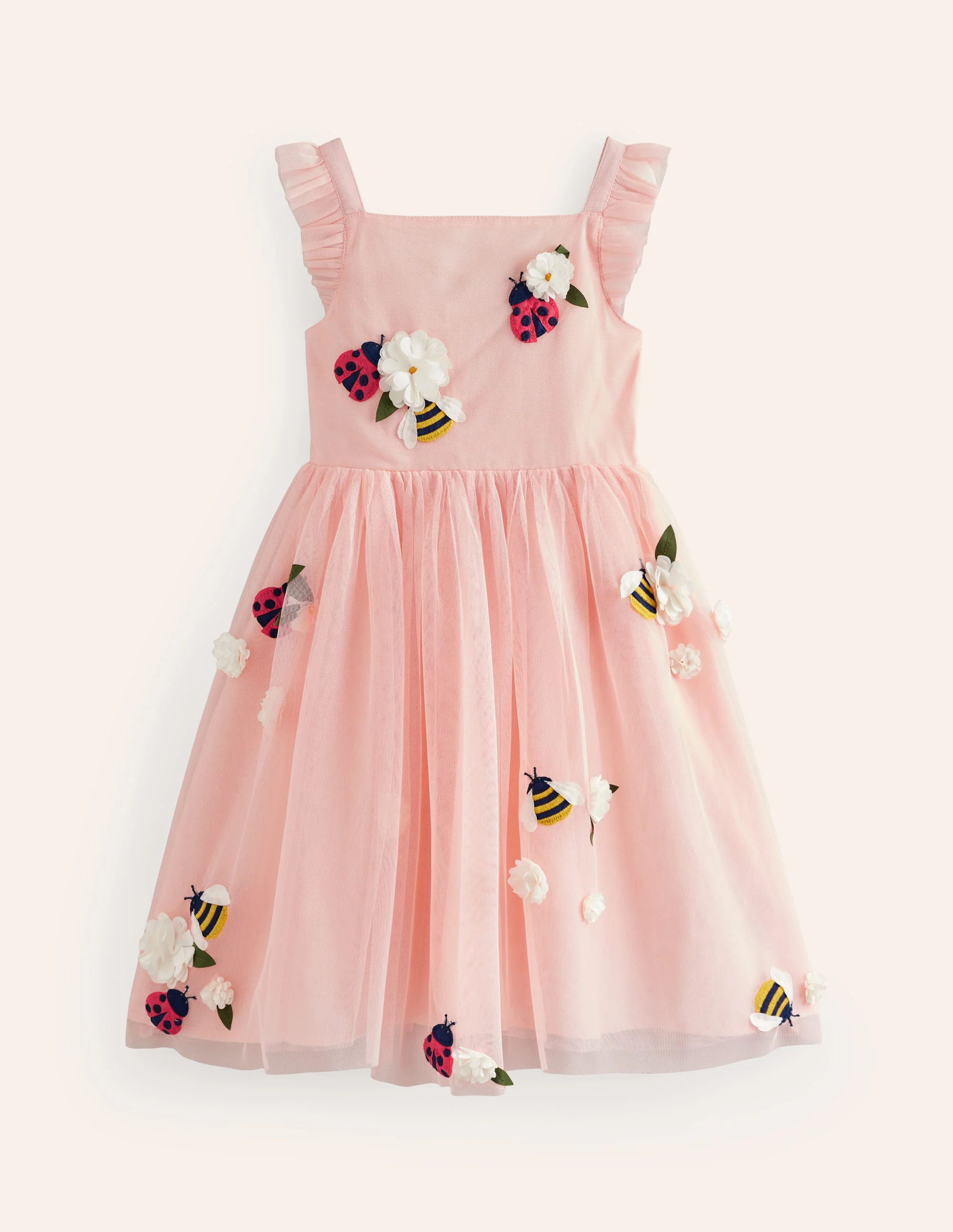Tüllkleid mit Applikationen-Provence Staubrosa Käfer