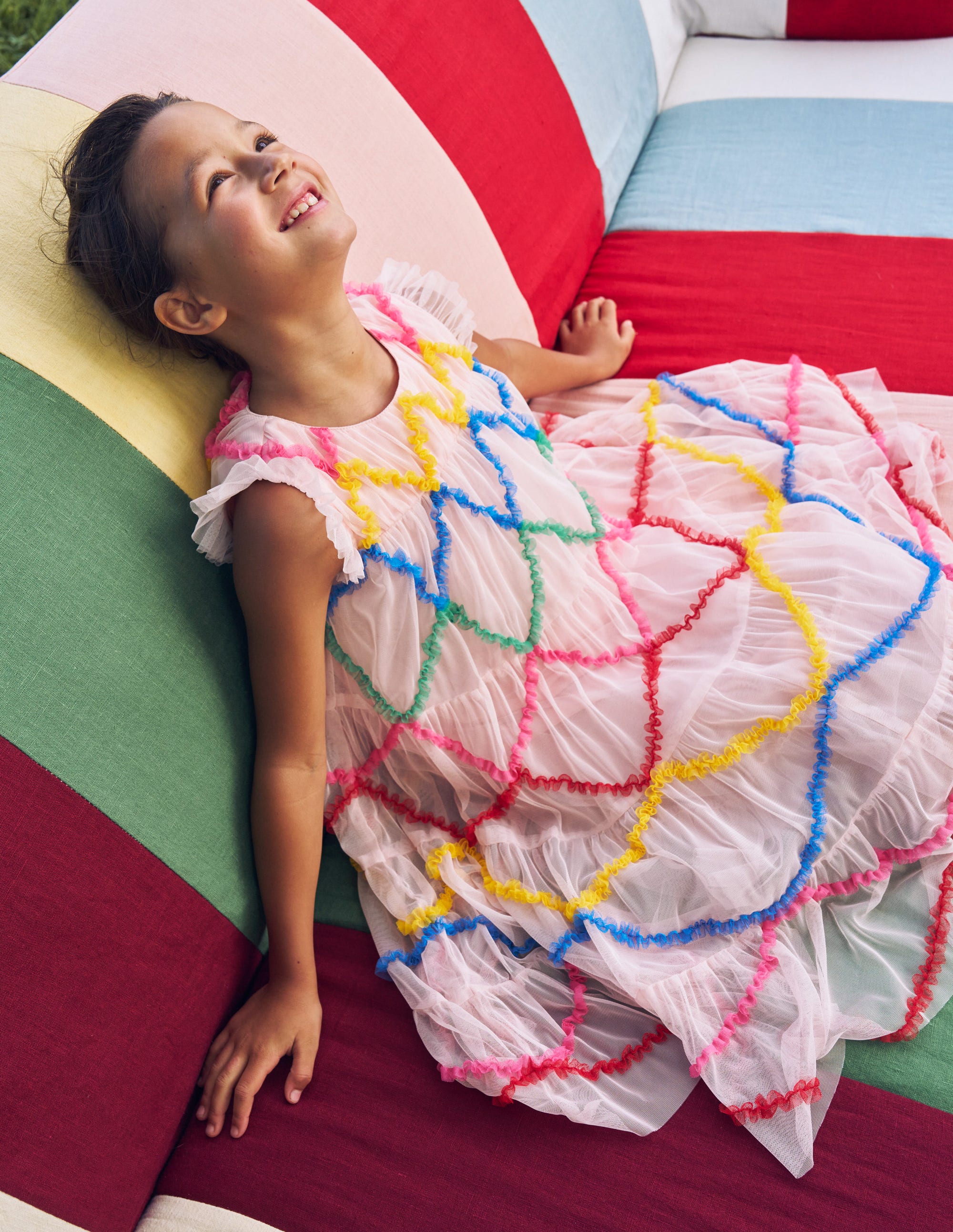 Tüllkleid mit Regenbogen-Ombré-Kreiderosa Rautenmuster - Image 4