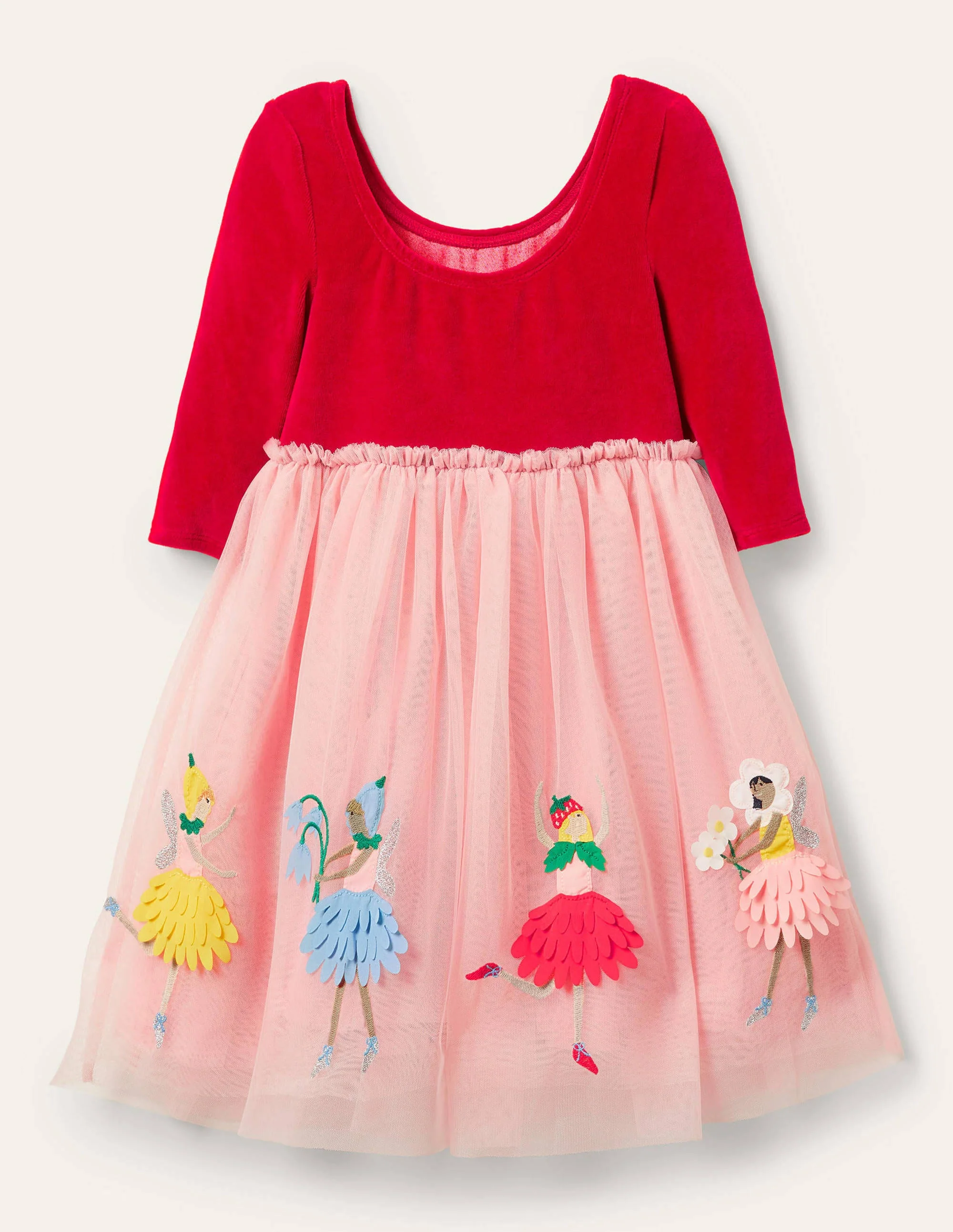 Tüllkleid mit Samtoberteil-Königsrot, Feen - Image 2