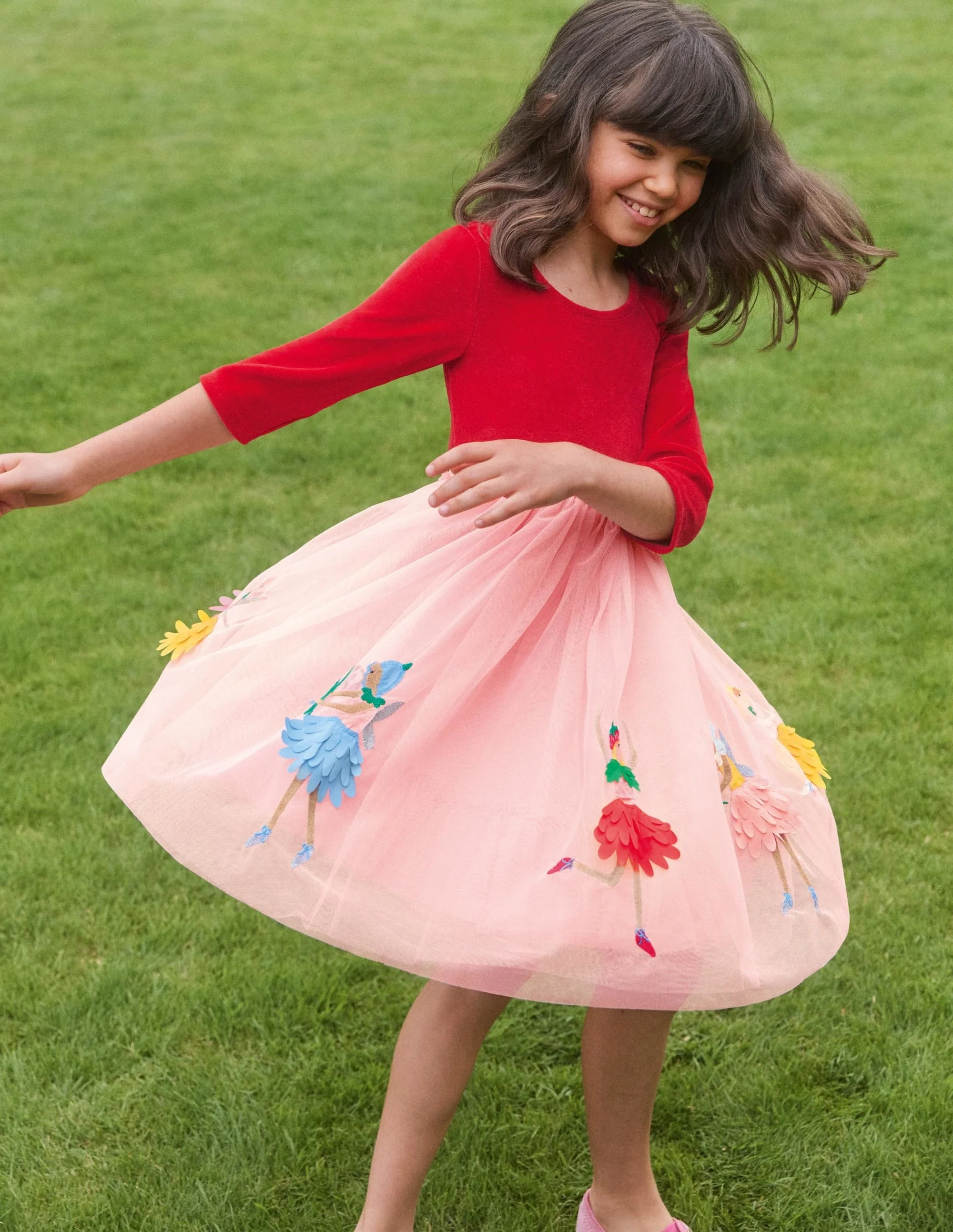 Tüllkleid mit Samtoberteil-Königsrot, Feen - Image 4