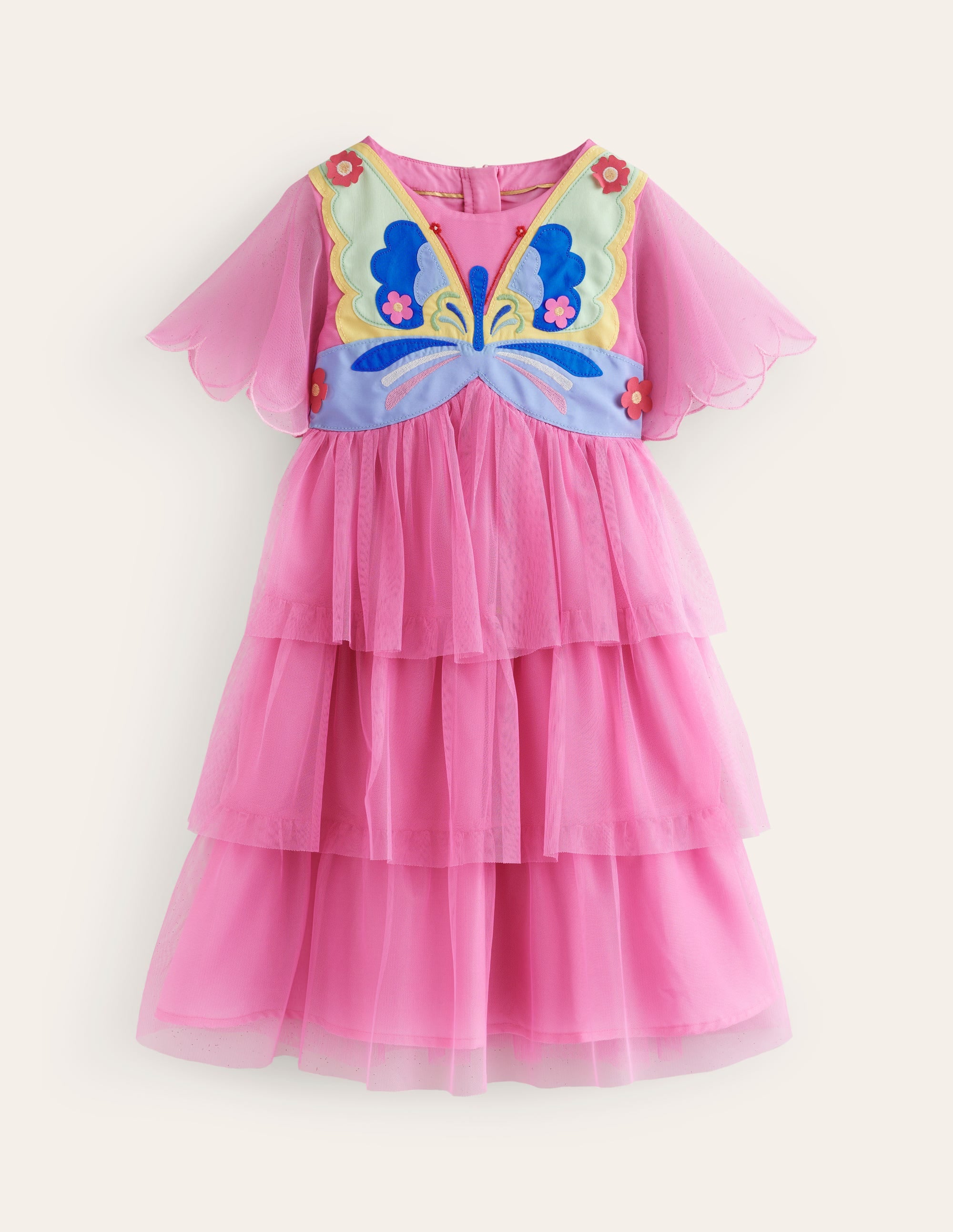 Tüllkleid mit Schmetterlings-Oberteil-Formica-Rosa Schmetterling