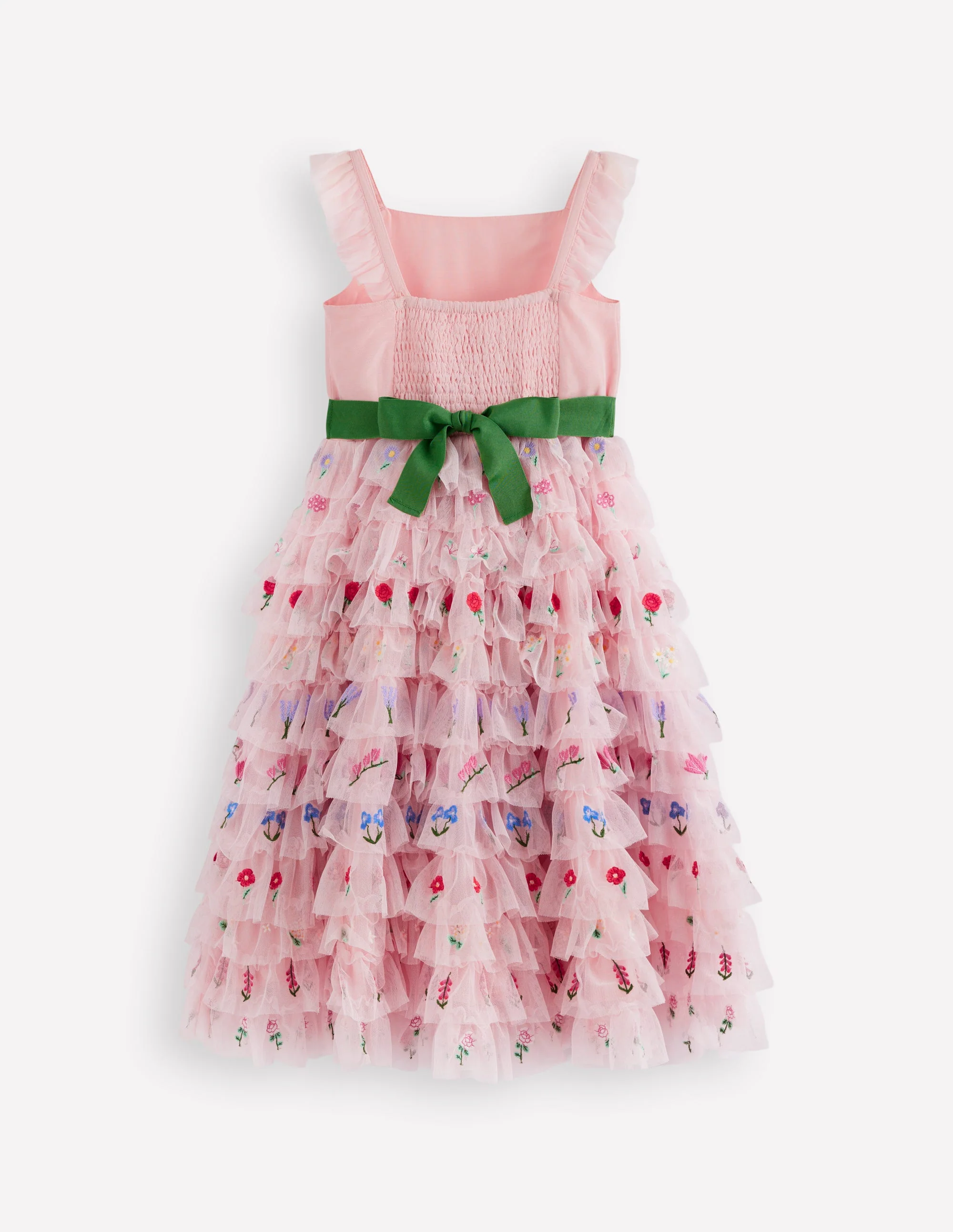 Tüllkleid mit Stickerei-Kreiderosa Blumen - Image 2