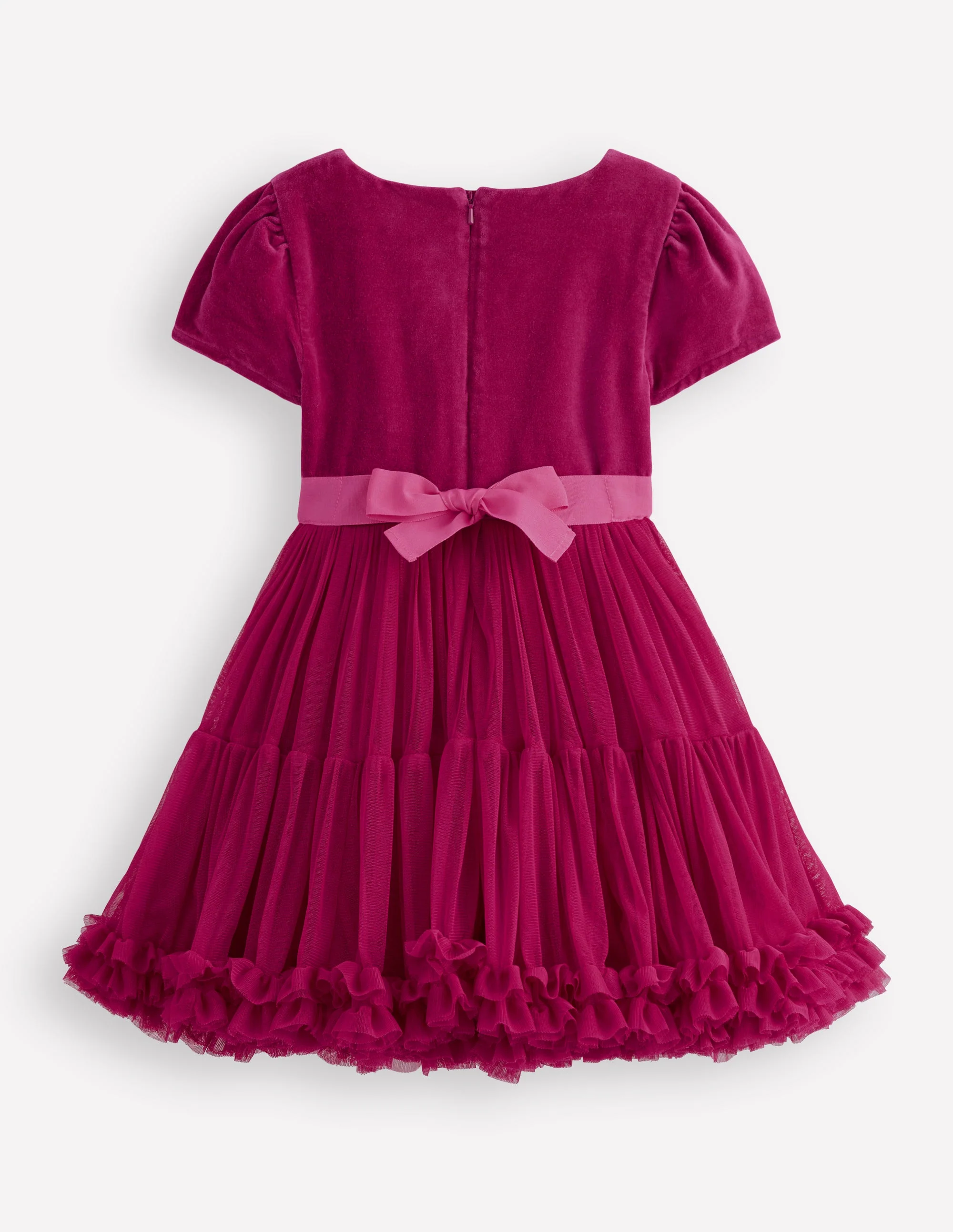 Tüllkleid mit Velours für besondere Anlässe-Kirschkonfitüre - Image 2