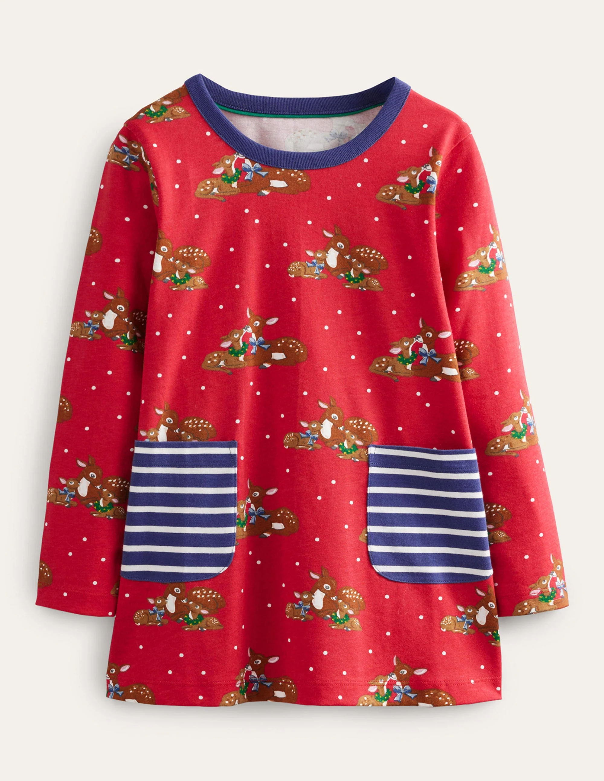 Tunika mit Druck-Rockabilly-Rot Festlich Rentier