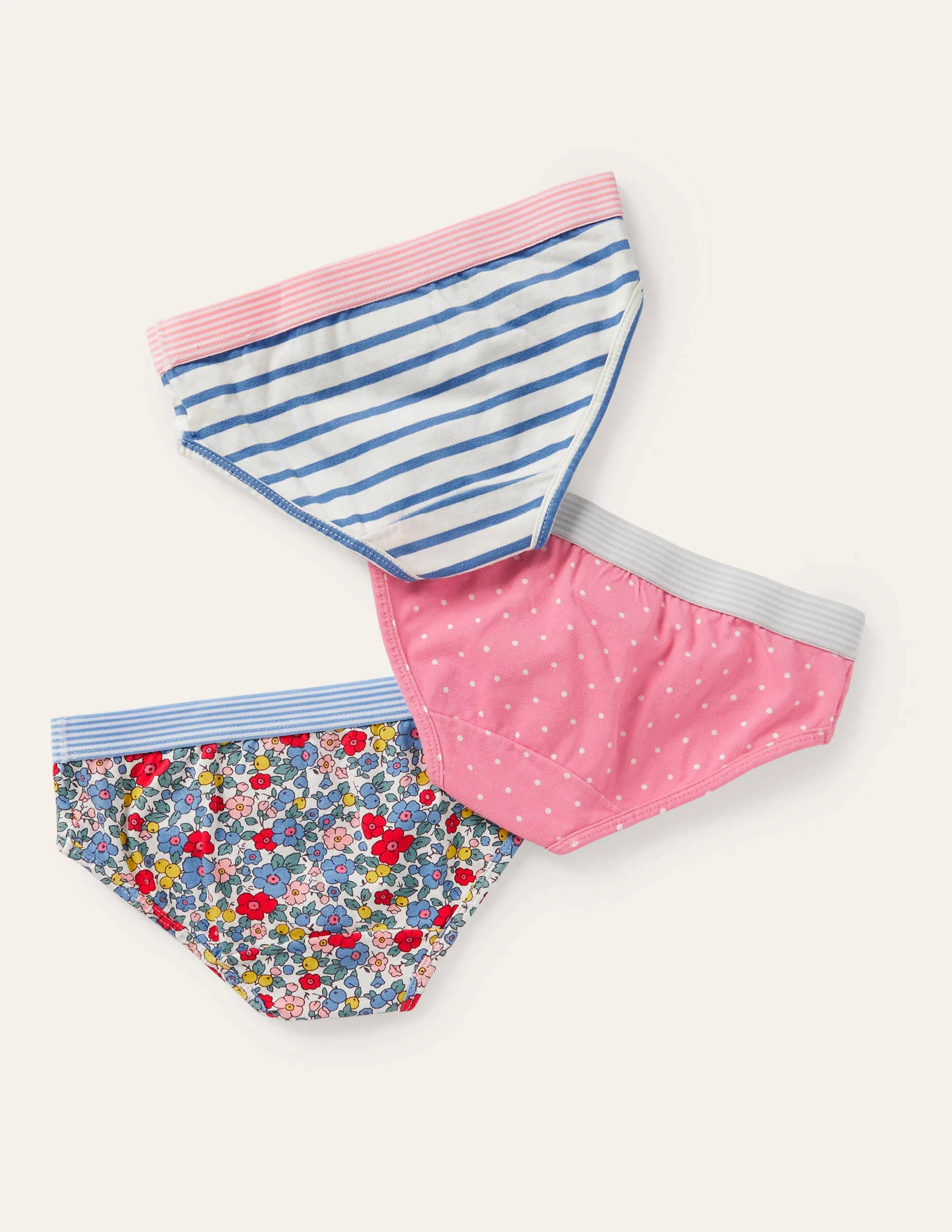 Unterhosen im 3er-Pack-Bunt, Blumenmuster/Getupft - Image 2