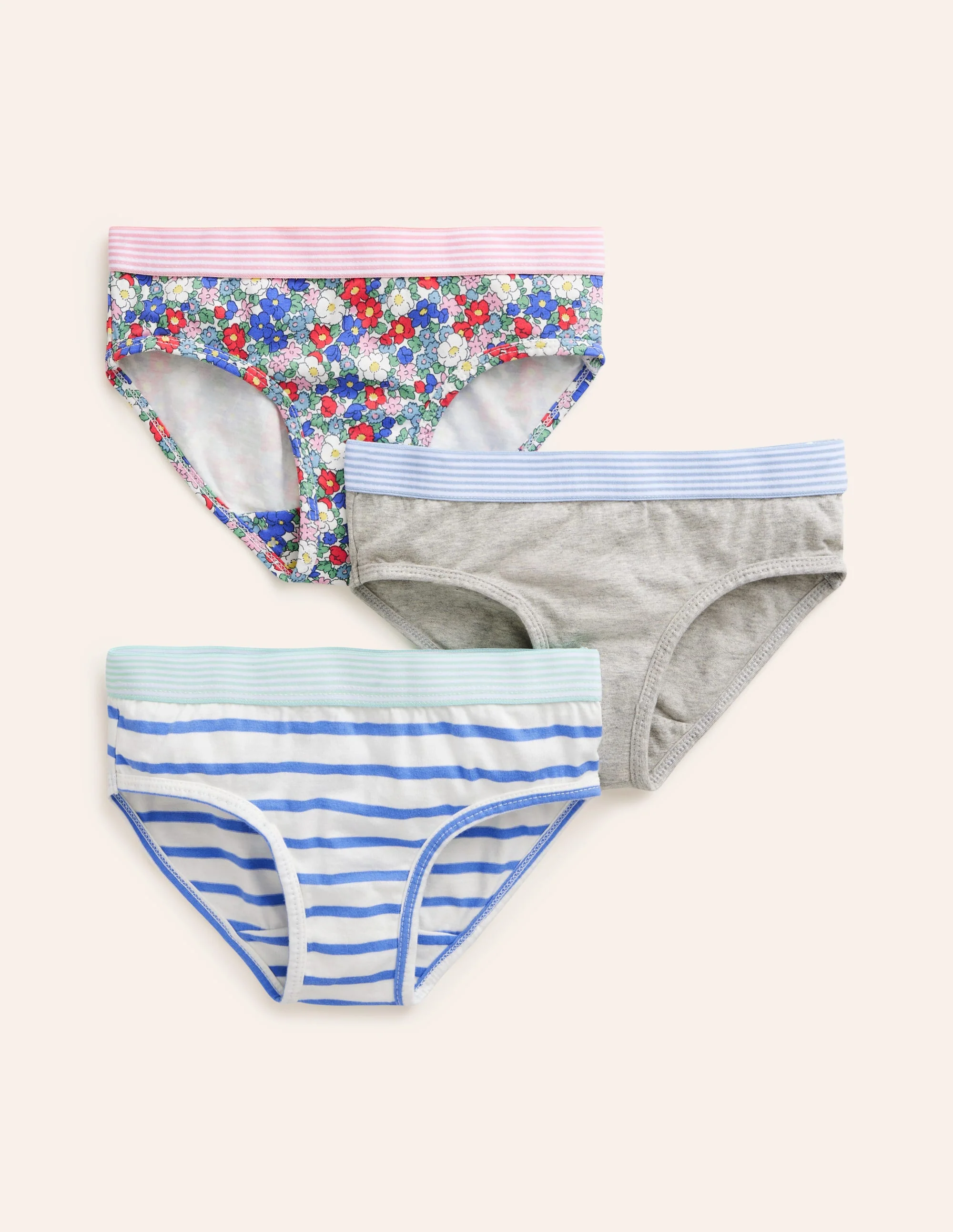 Unterhosen im 3er-Pack-Bunt & Nautisch Floral
