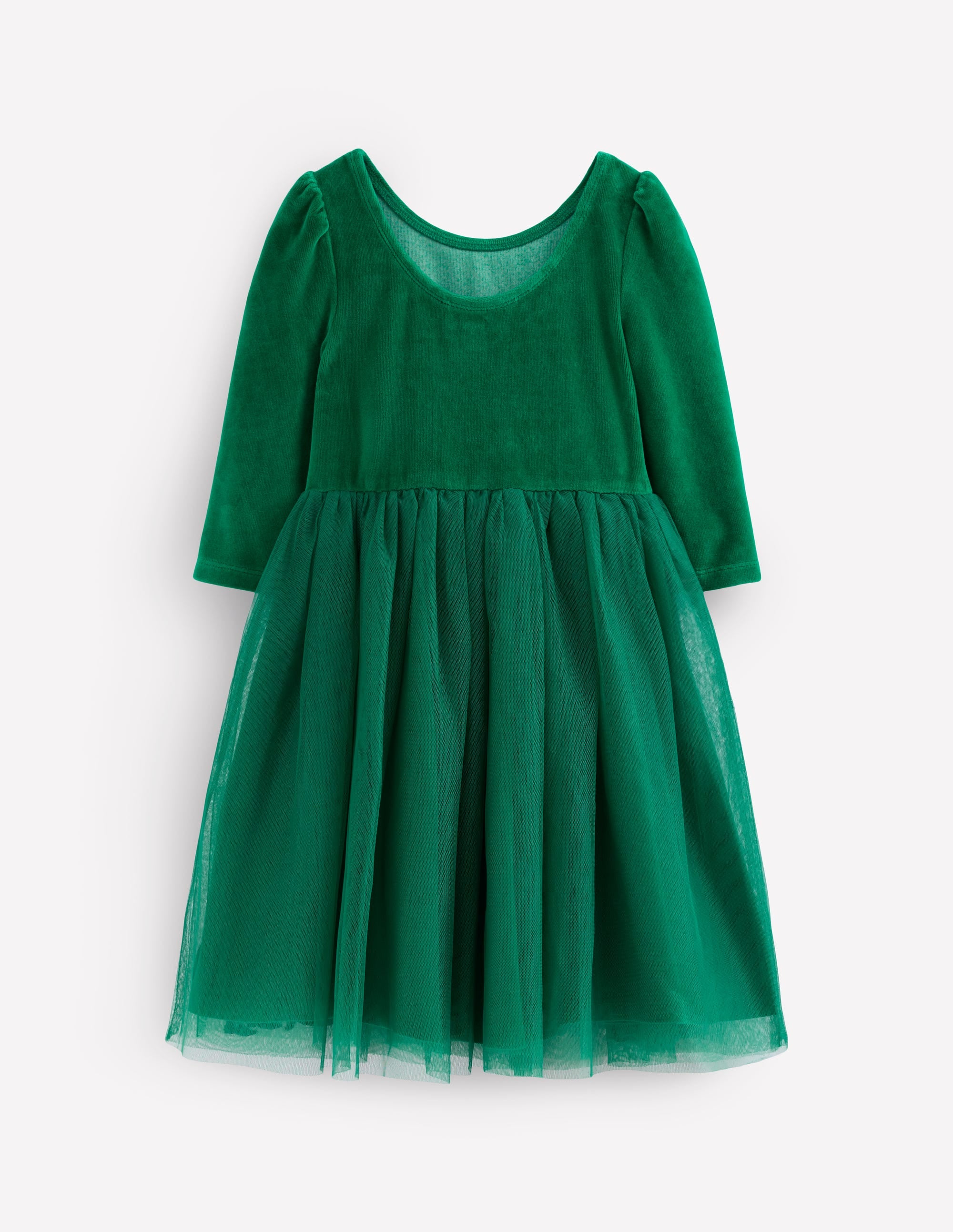 Velours-Tüllkleid mit Applikation-Juwelengrün Halloween - Image 2