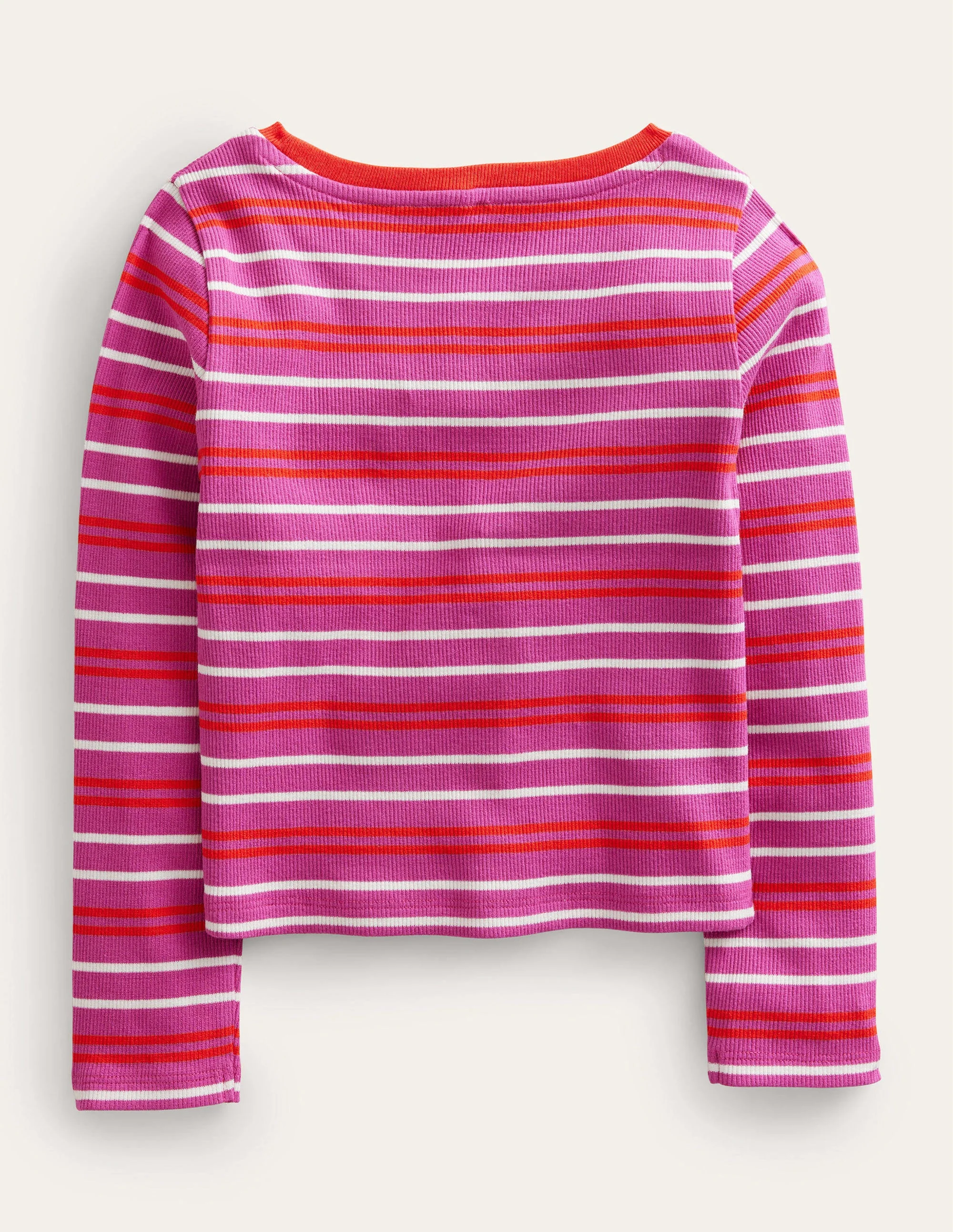 Verkürztes T-Shirt mit langen Ärmeln-Phloxrosa/Dahlie - Image 2