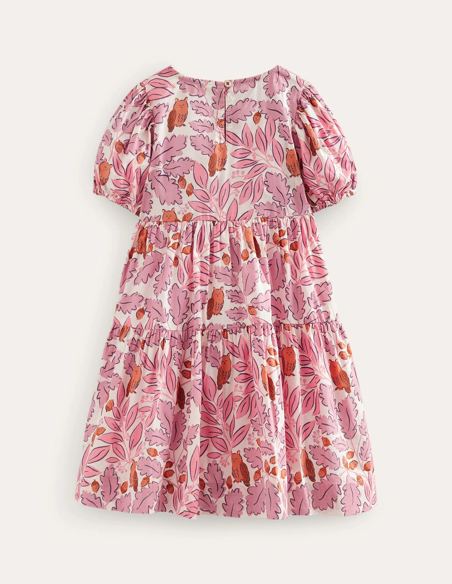 Voluminöses Webkleid-Mandelrosa Blätter - Image 2