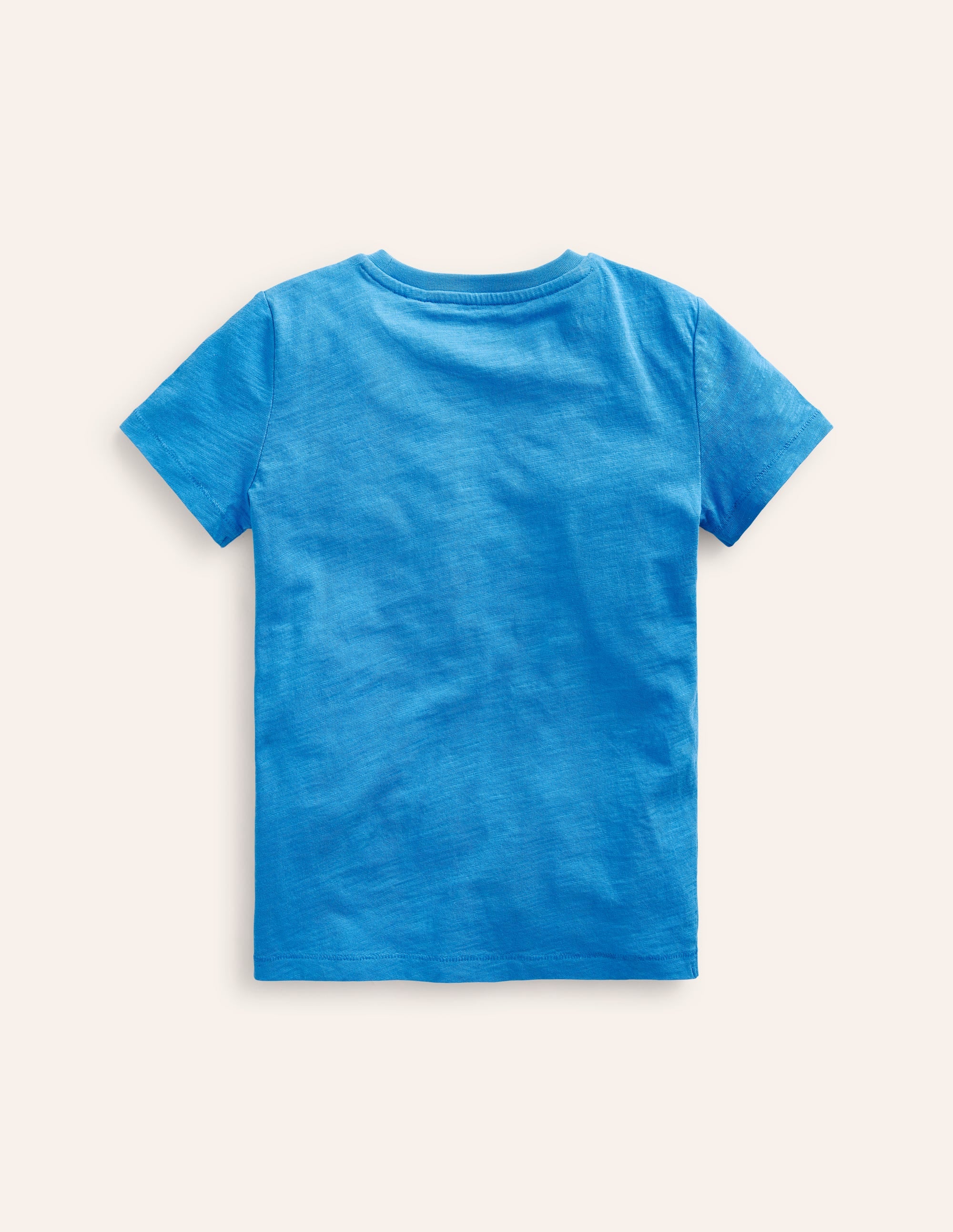 Vorgewaschenes Flammgarn-T-Shirt-Blau - Image 2