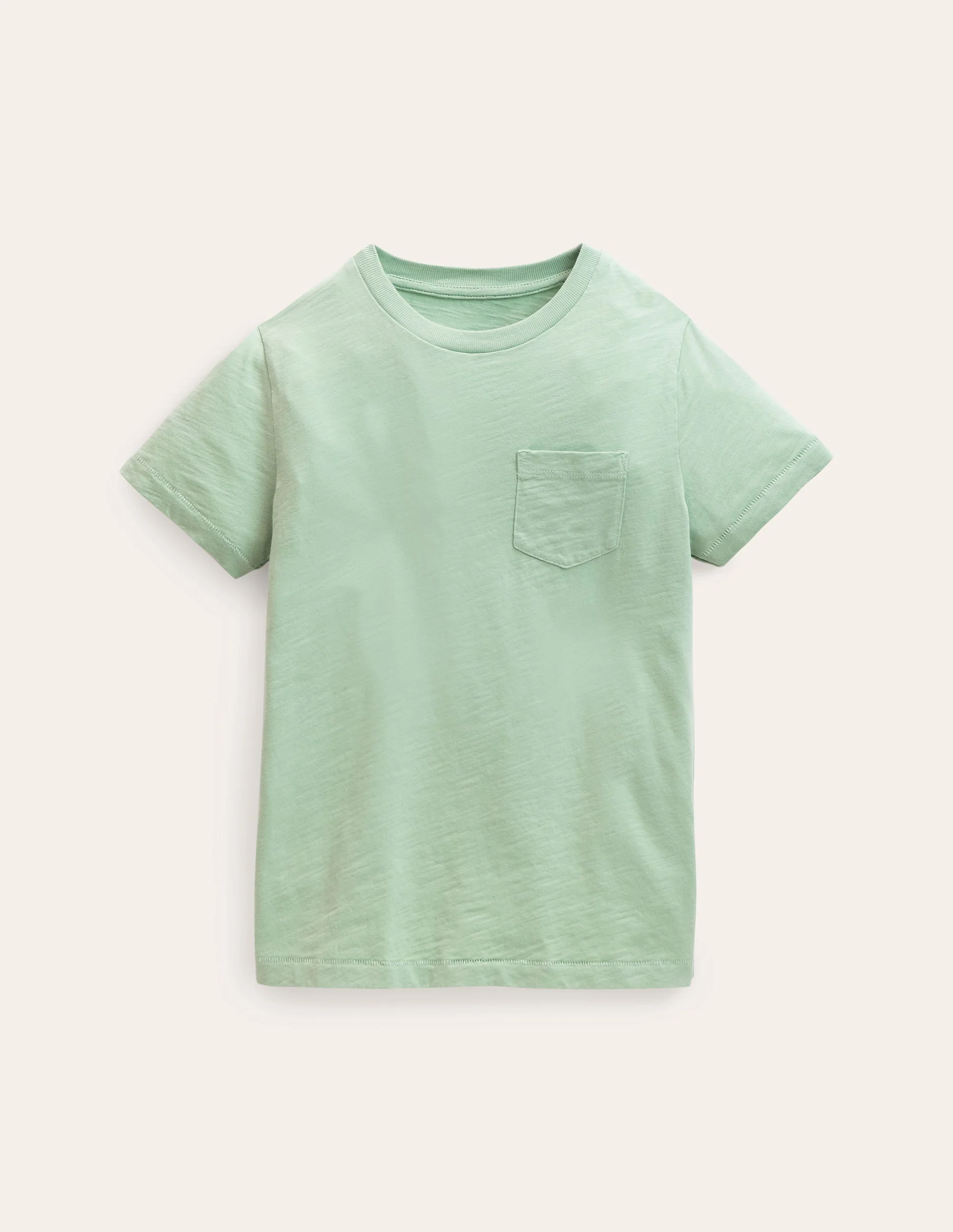 Vorgewaschenes Flammgarn-T-Shirt-Dunkles Grasgrün