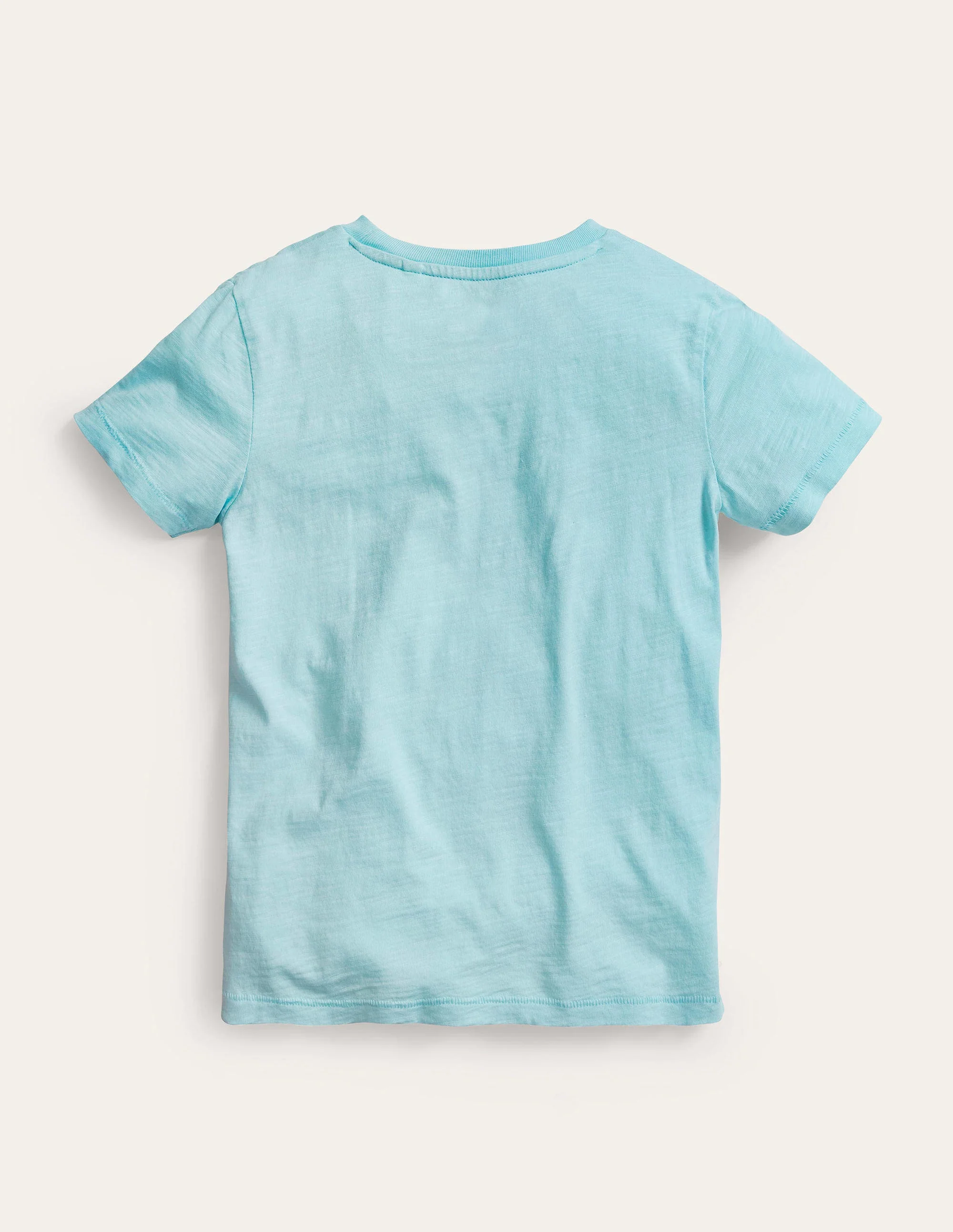 Vorgewaschenes Flammgarn-T-Shirt-Hellblau - Image 2