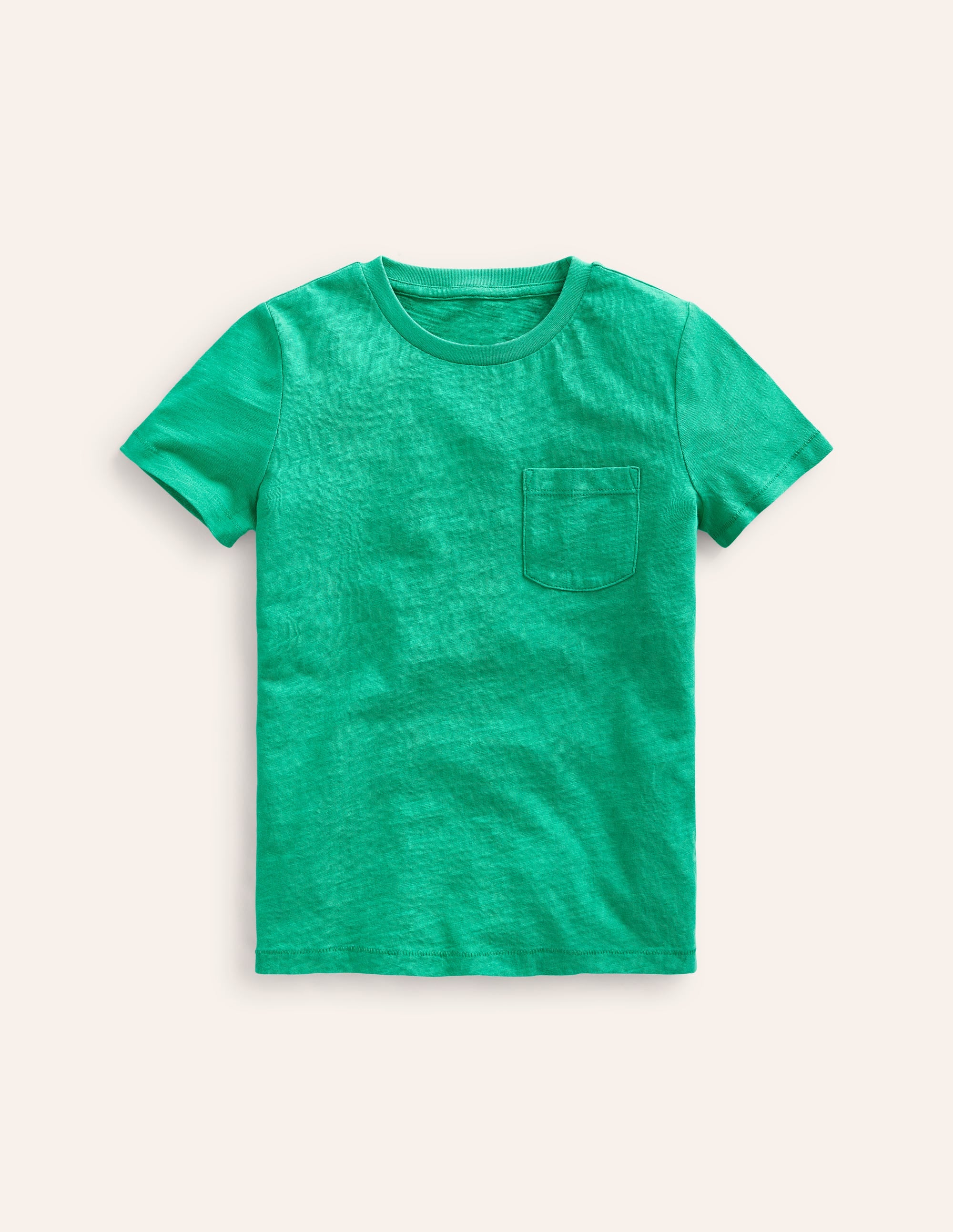 Vorgewaschenes Flammgarn-T-Shirt-Jadegrün