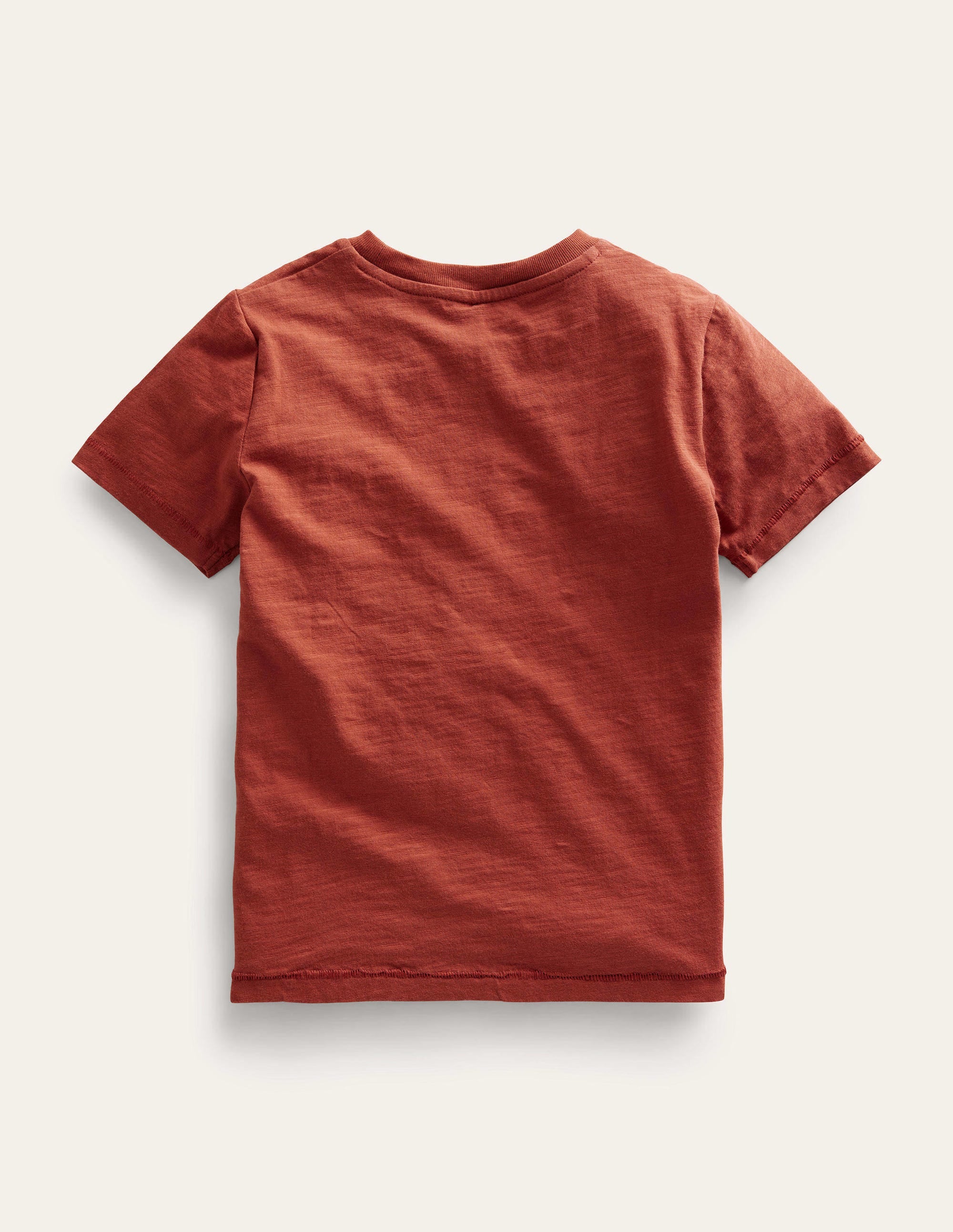 Vorgewaschenes Flammgarn-T-Shirt-Kastanienbraun - Image 2