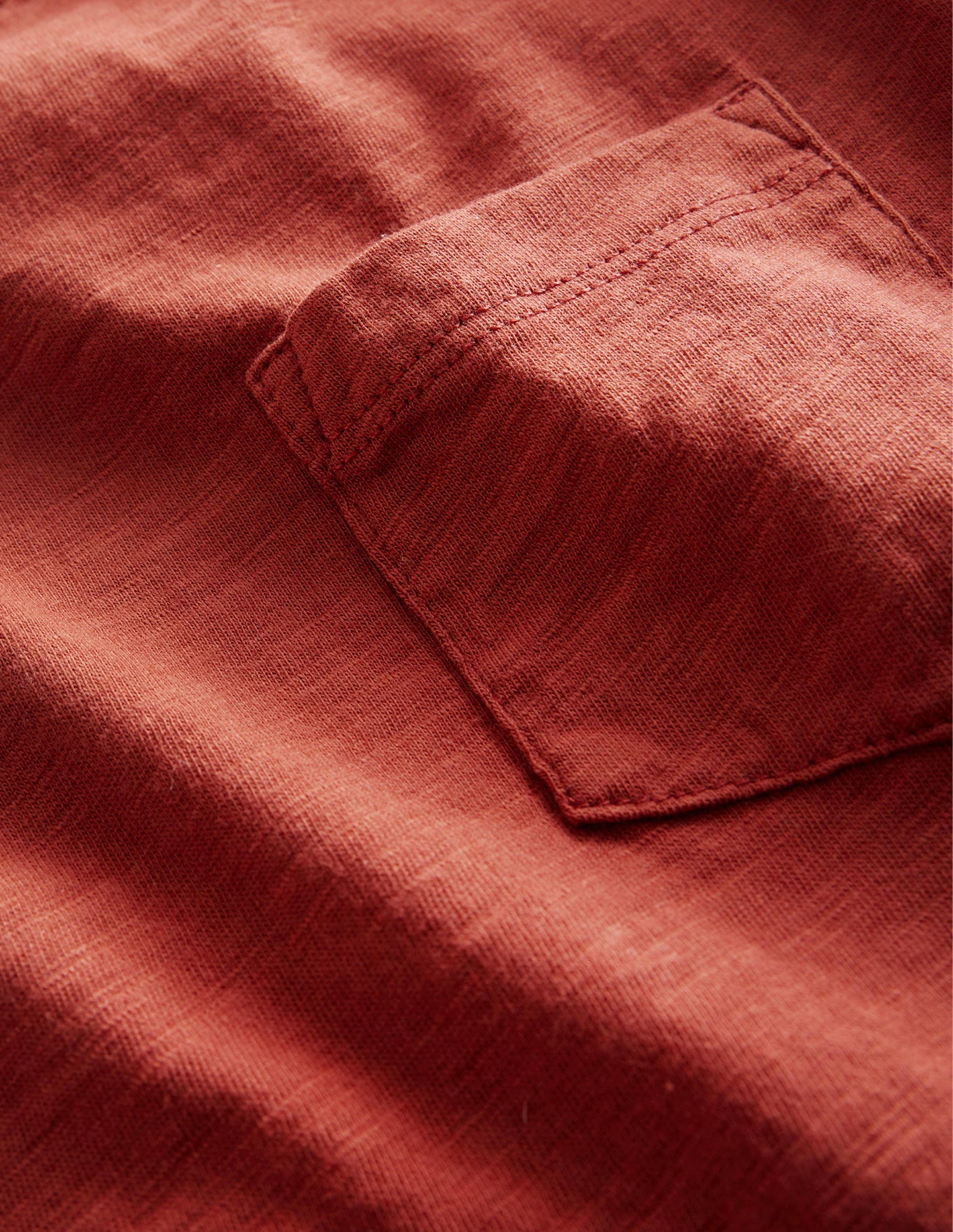 Vorgewaschenes Flammgarn-T-Shirt-Kastanienbraun - Image 3