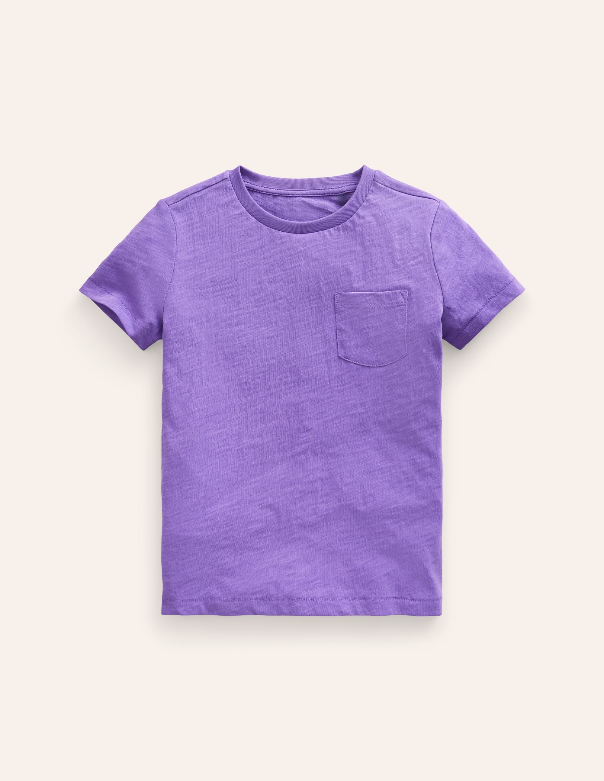 Vorgewaschenes Flammgarn-T-Shirt-Krokus-Violett