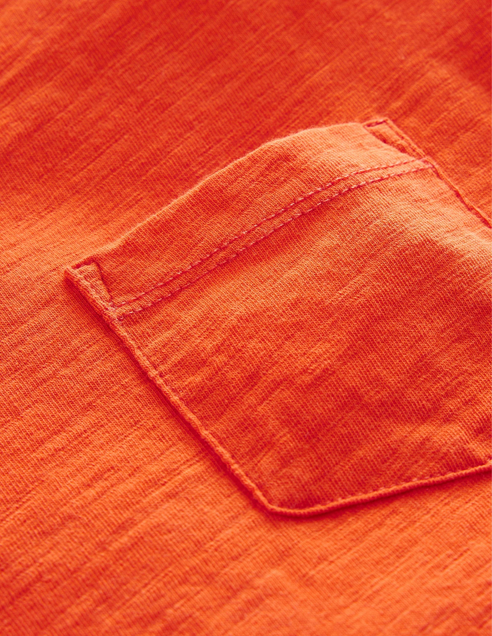 Vorgewaschenes Flammgarn-T-Shirt-Mandarinenorange - Image 3