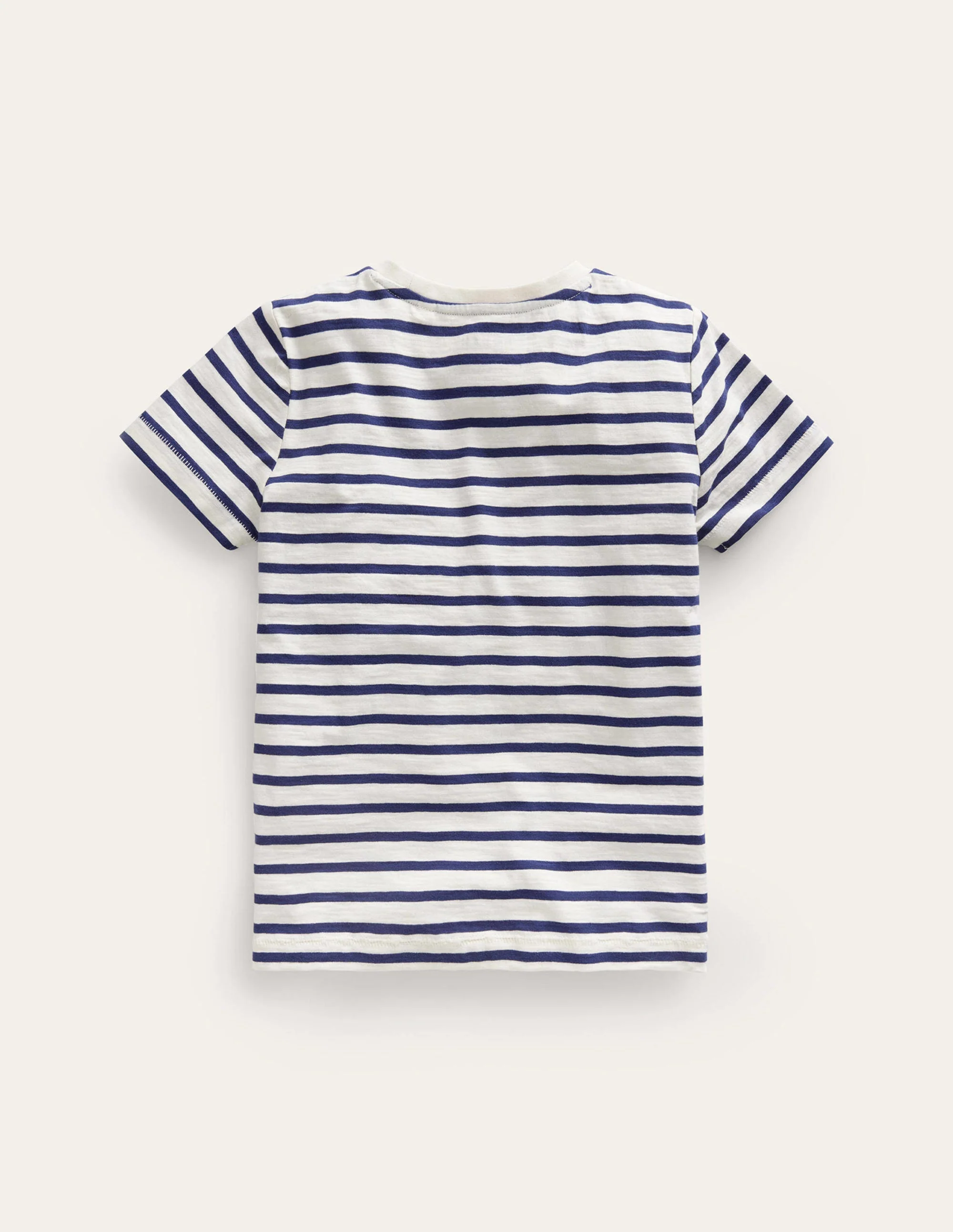 Vorgewaschenes Flammgarn-T-Shirt-Segelblau/Naturweiß - Image 2