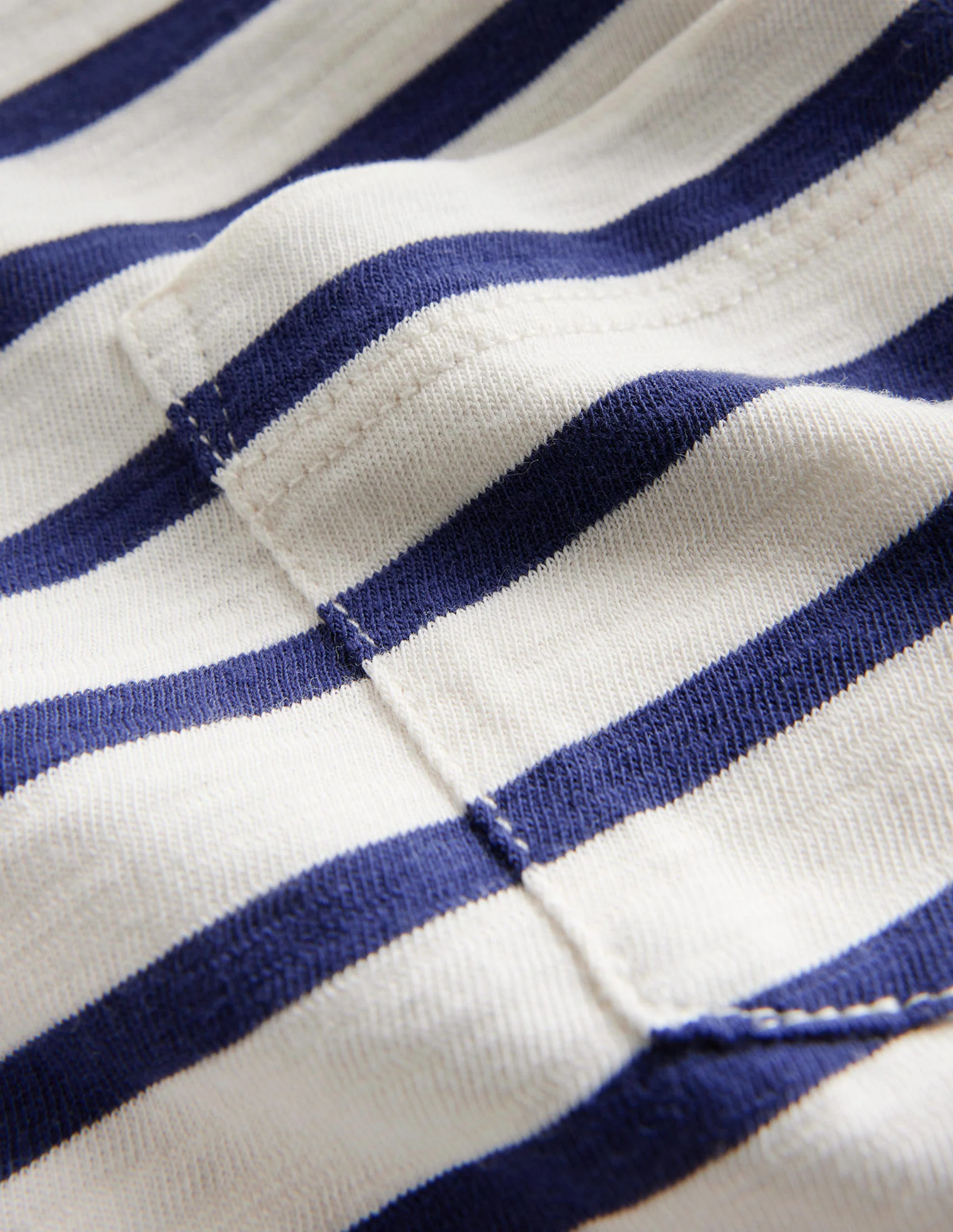 Vorgewaschenes Flammgarn-T-Shirt-Segelblau/Naturweiß - Image 3