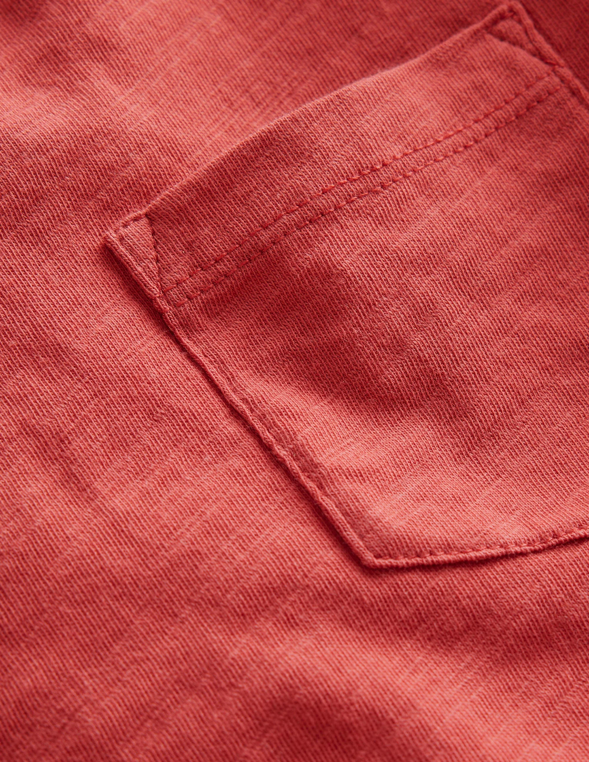 Vorgewaschenes Flammgarn-T-Shirt-Verwaschenes Marmeladenrot - Image 3