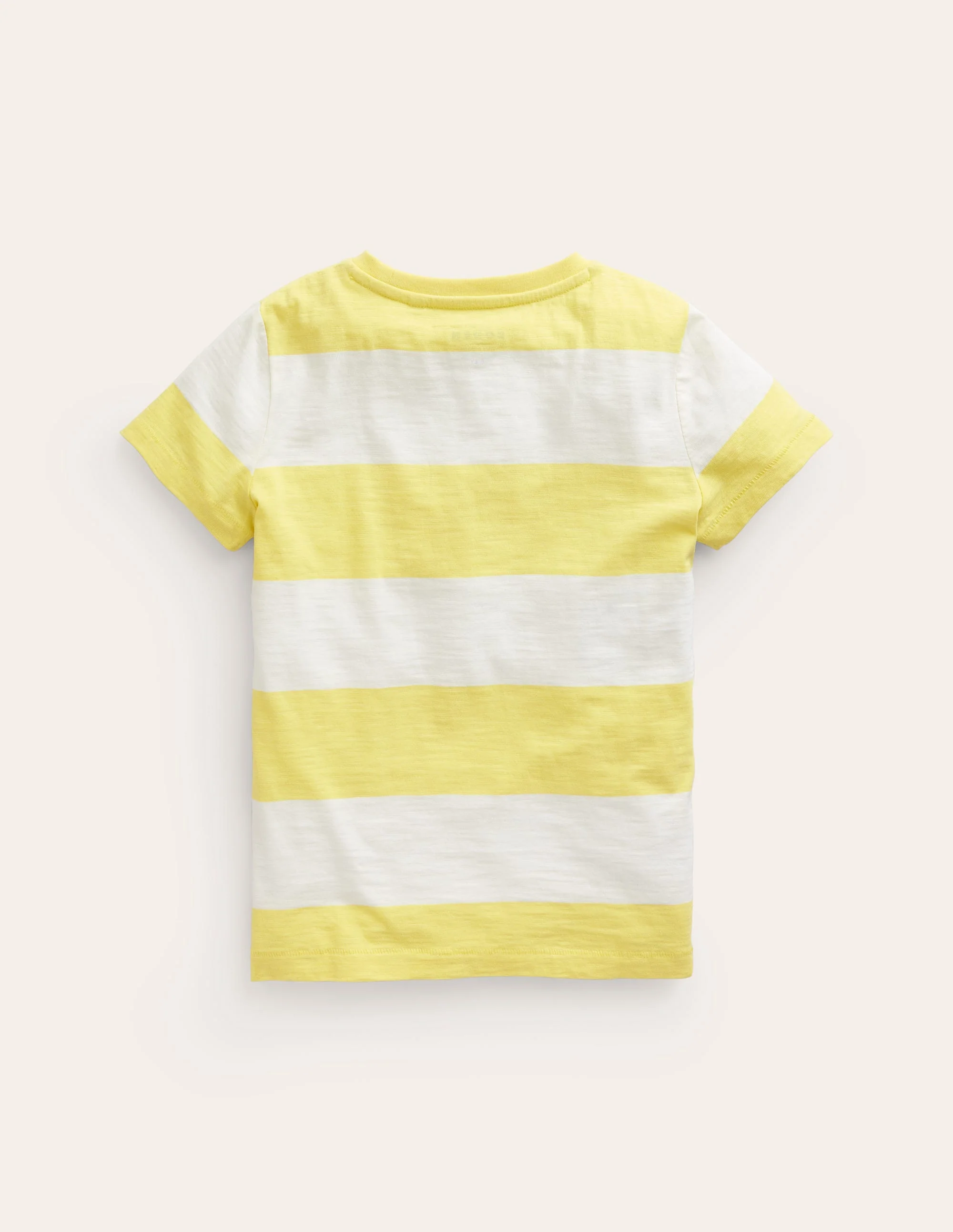 Vorgewaschenes Flammgarn-T-Shirt-Zitronengelb/Naturweiß - Image 2