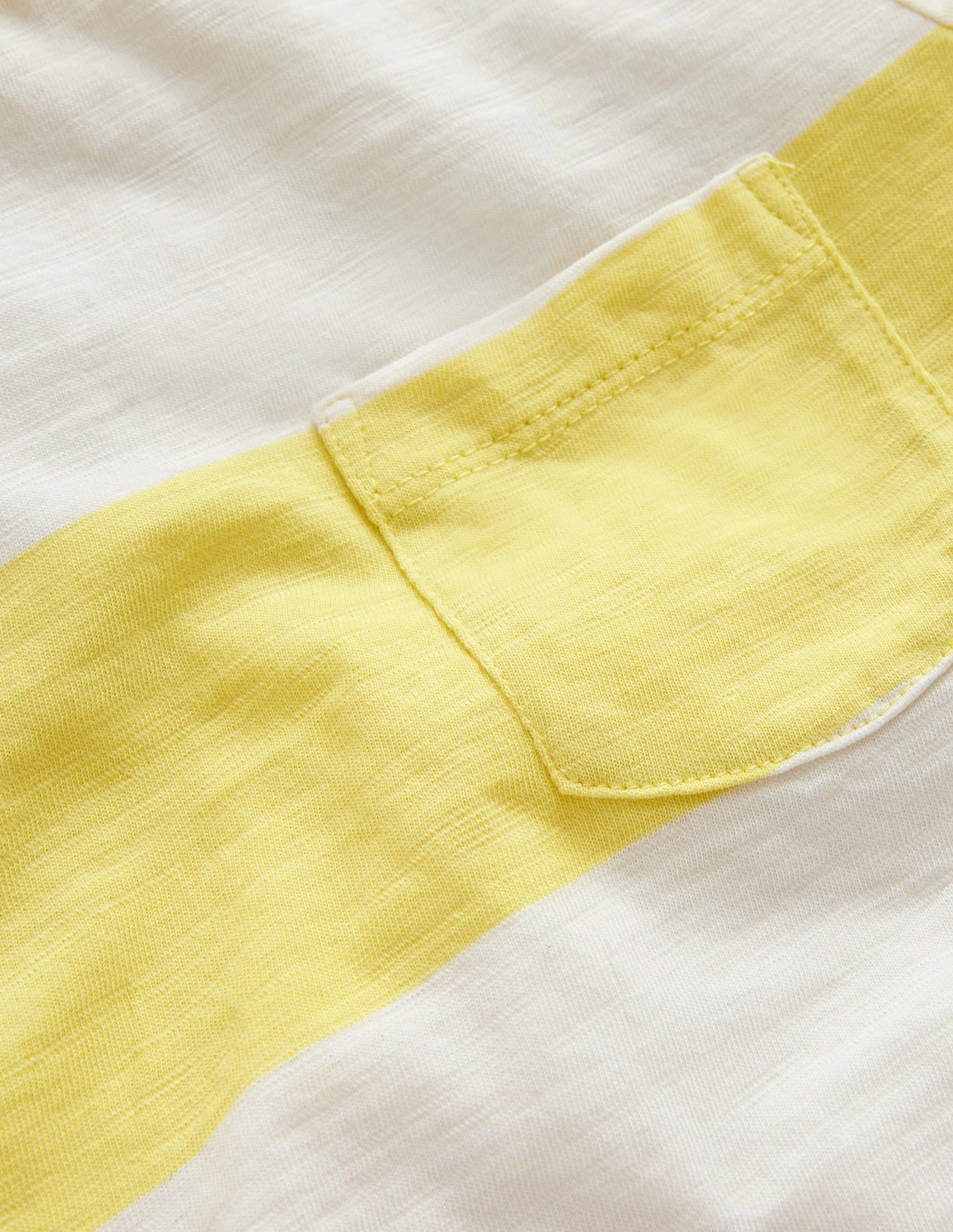 Vorgewaschenes Flammgarn-T-Shirt-Zitronengelb/Naturweiß - Image 3