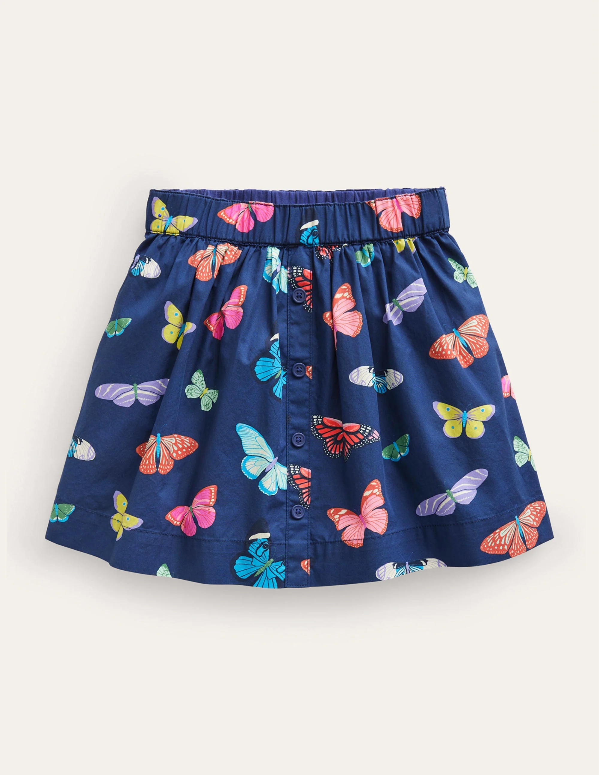 Wallender Rock zum Hineinschlüpfen-Schuluniform-Marineblau Schmetterlinge