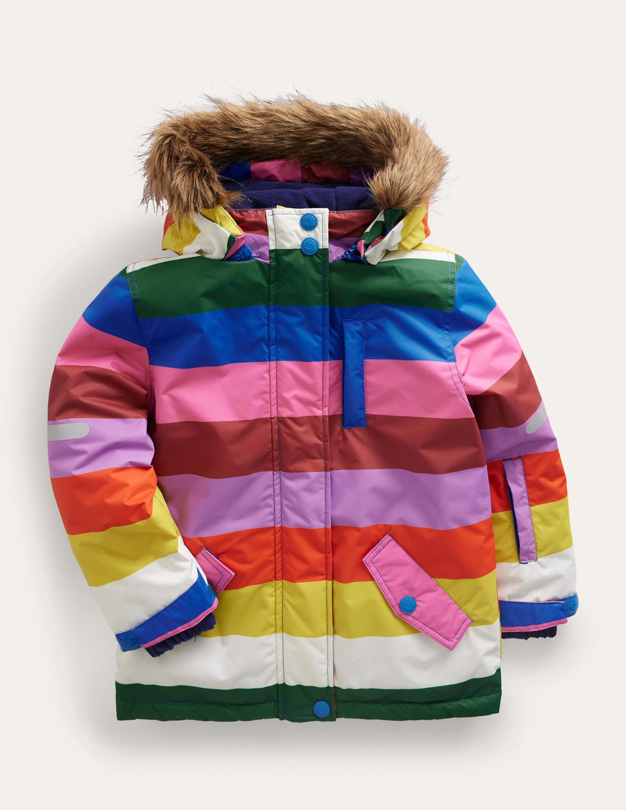 Wasserabweisende Allwetter-Jacke-Bunt, Patchwork-Blumen