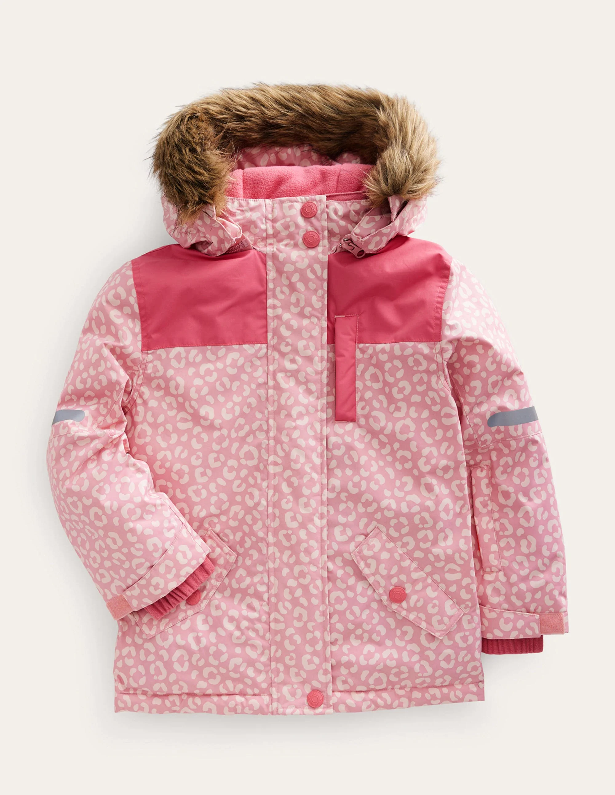 Wasserabweisende Allwetter-Jacke-Pink Leopardenmuster